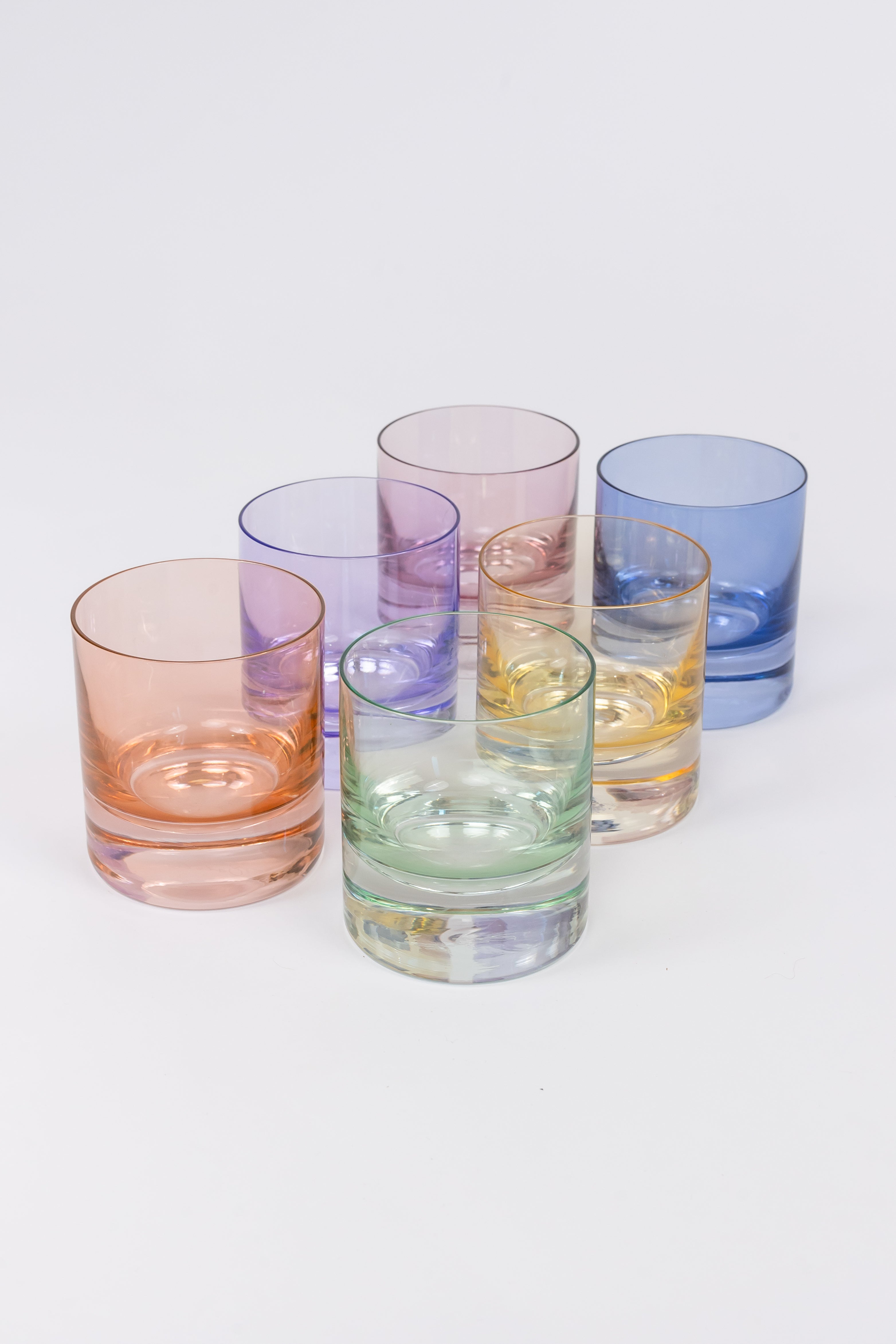 Estelle Colored Rocks Glass Set Of 6 Pastel Mixed Set Estelle   Estelle12 7 Natural 23 