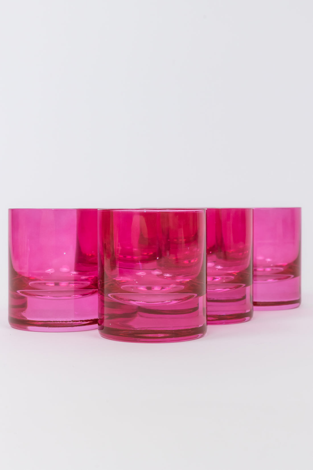 Estelle Colored Rocks Glass - Set of 6 {Fuchsia}