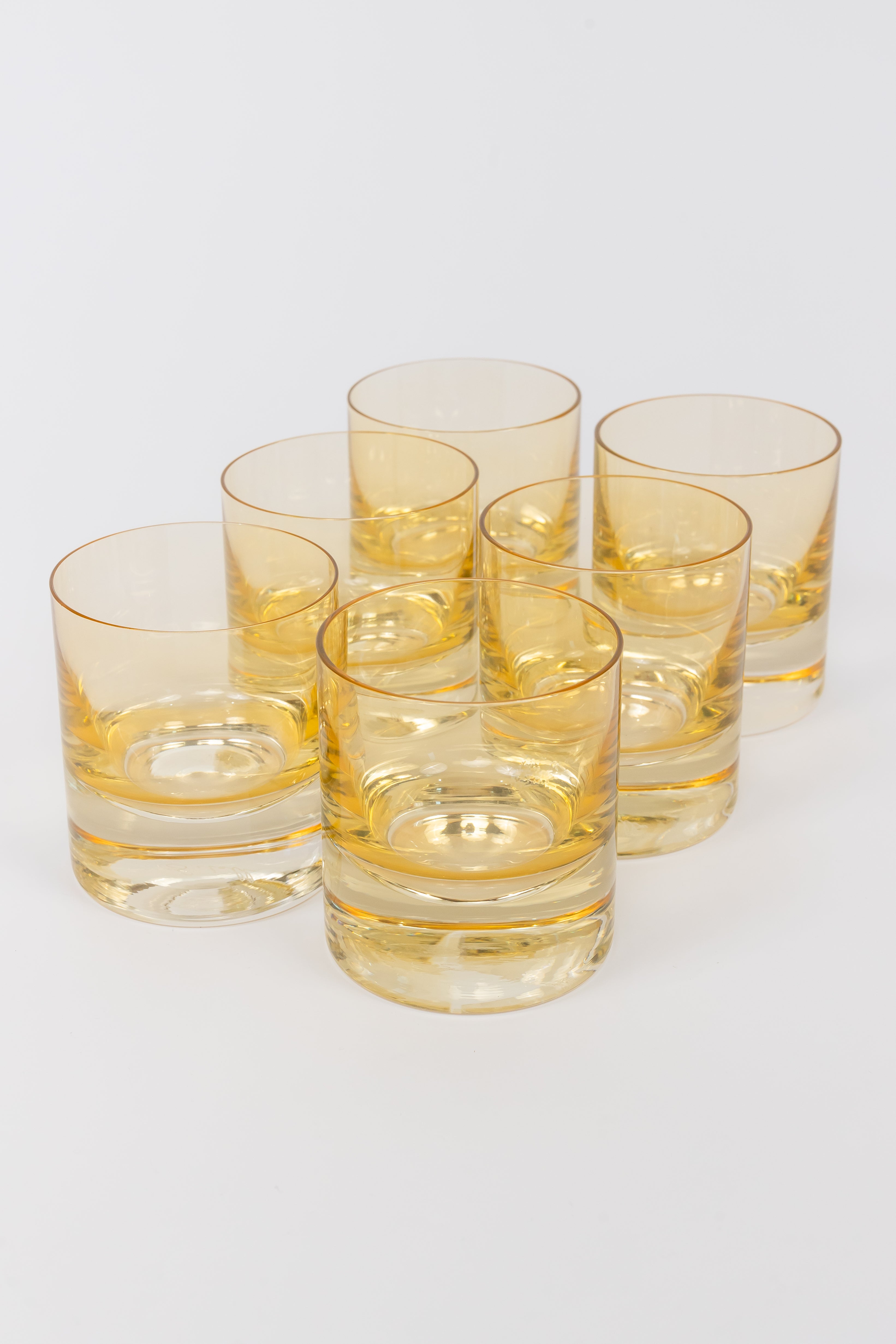 Estelle Colored Rock Glass - Set of 6 {Yellow}