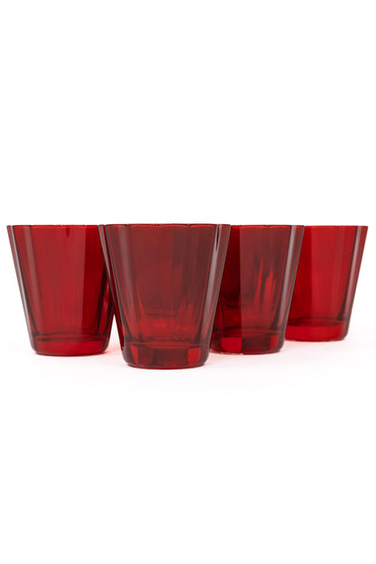 Estelle Colored Sunday Low Balls - Set of 6 {Red}
