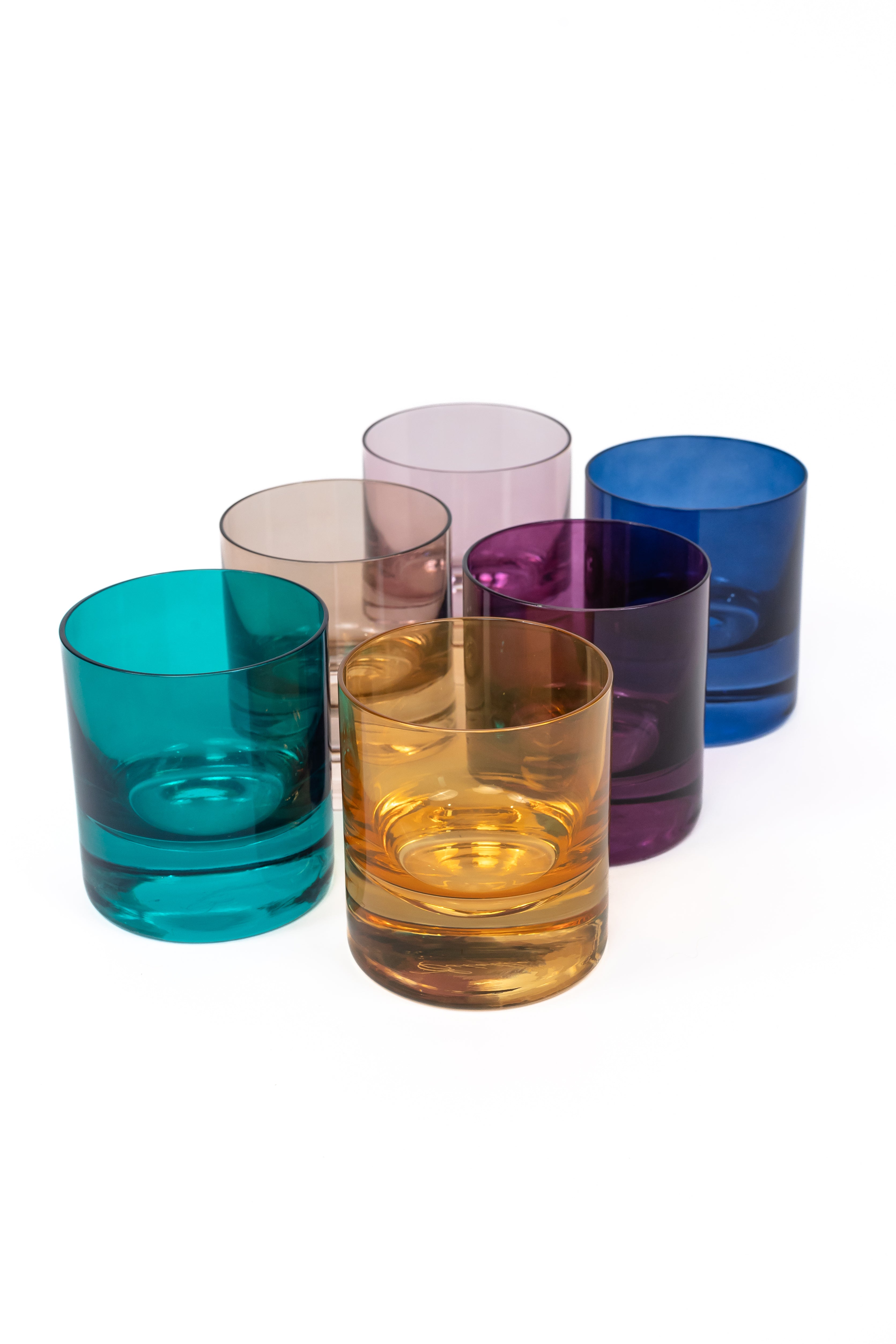 ESTELLE COLORED ROCKS GLASS SET OF 6 FALL MIXED SET Estelle   Estelle12 7 White 21 