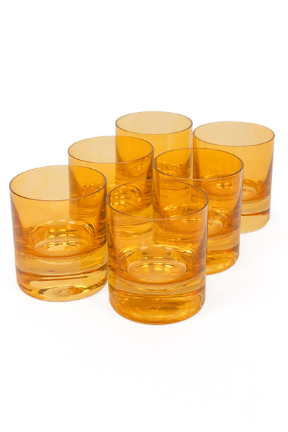 Estelle Colored Rocks Glass - Set of 6 {Butterscotch}