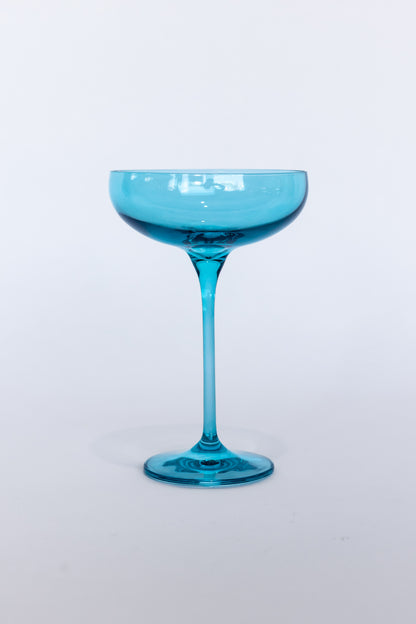 Estelle Colored Champagne Coupe Stemware - Set of 6 {Ocean Blue}