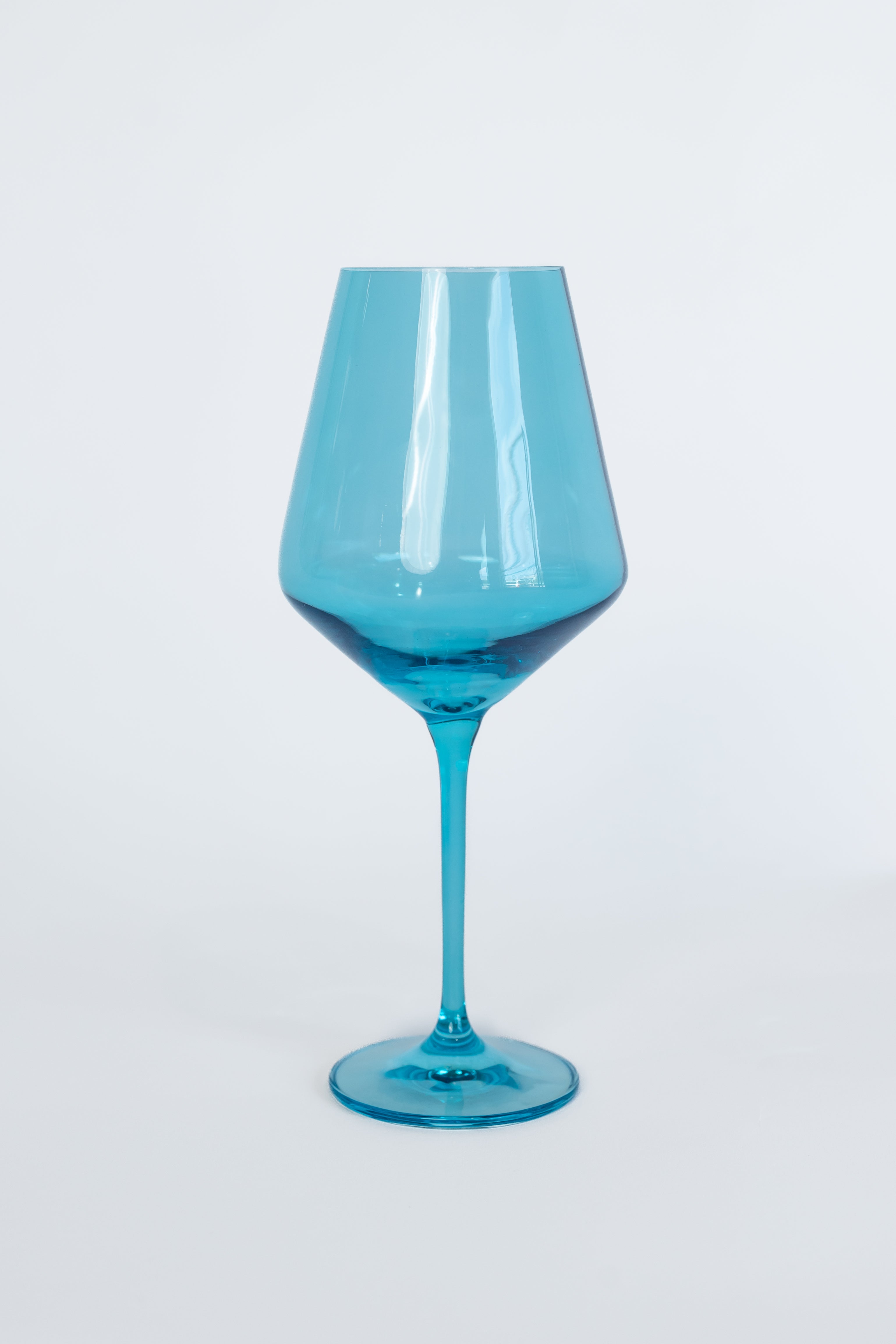 Estelle Ocean Blue Colored Stemmed Wine Glasses, Set of 6