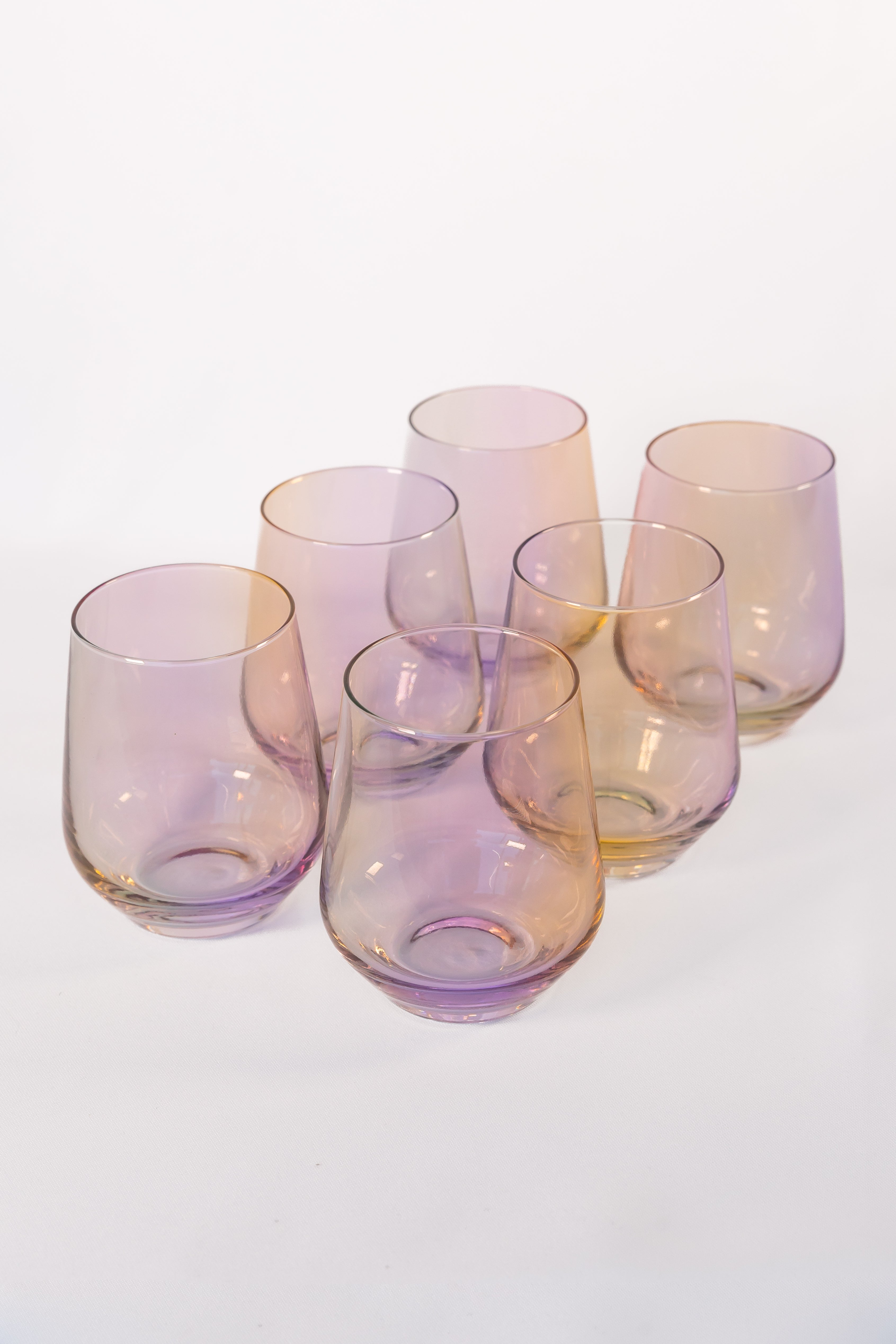 Estelle Colored Wine Stemless Set Of 6 Iridescent Estelle Colored   Products Nov 2022 42 