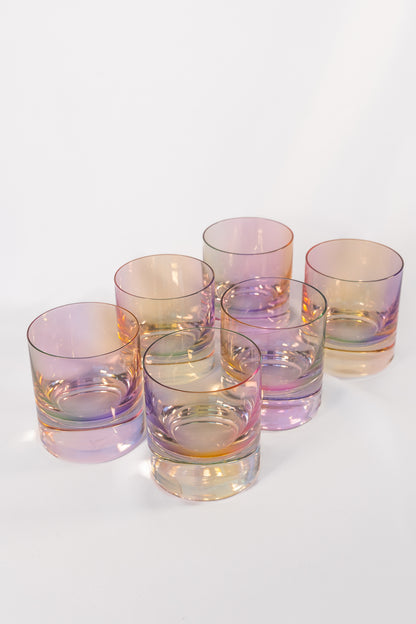 Estelle Colored Rocks Glass - Set of 6 {Iridescent}