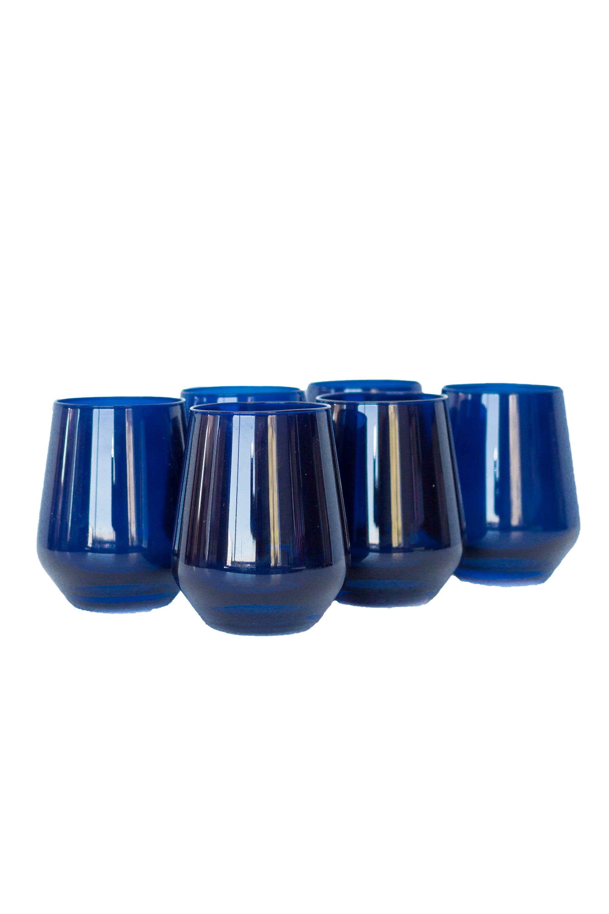 Estelle Colored Wine Stemless Set Of 6 Midnight Blue Estelle Colored Glass 0119