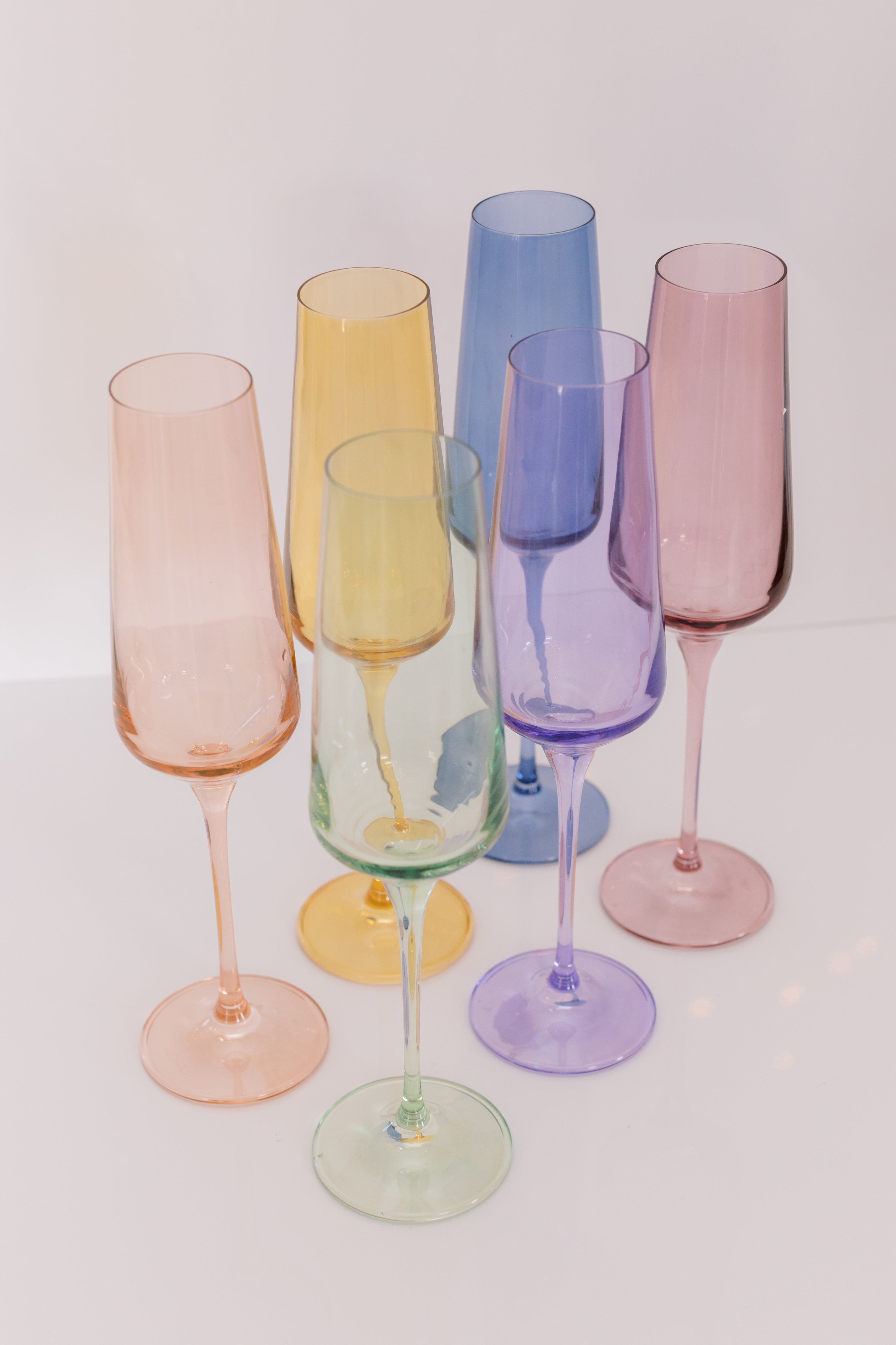 Estelle Colored Champagne Flute Set Of 6 Pastel Mixed Set Estelle   2 16 2022 67 