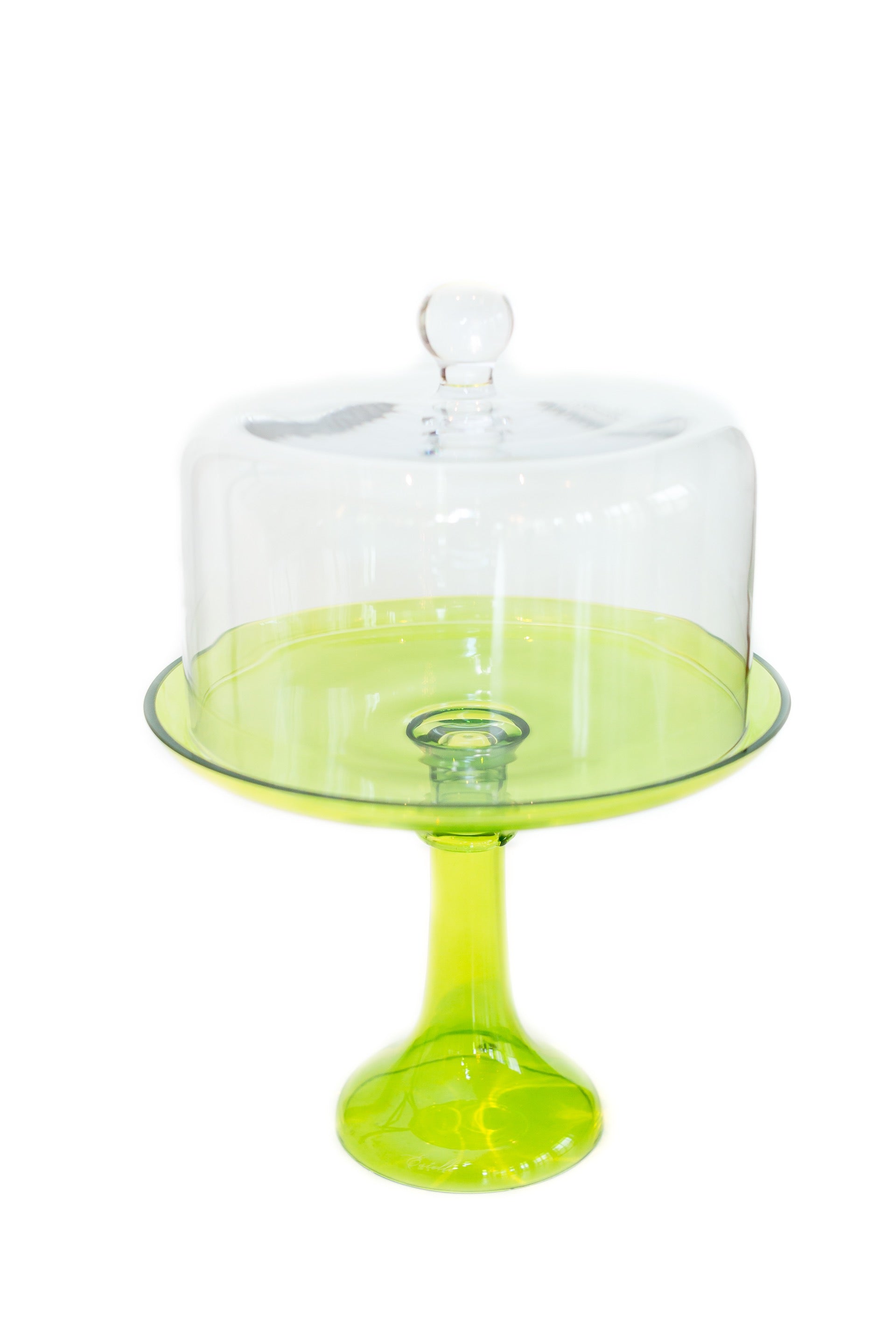 Green glass hotsell cake stand