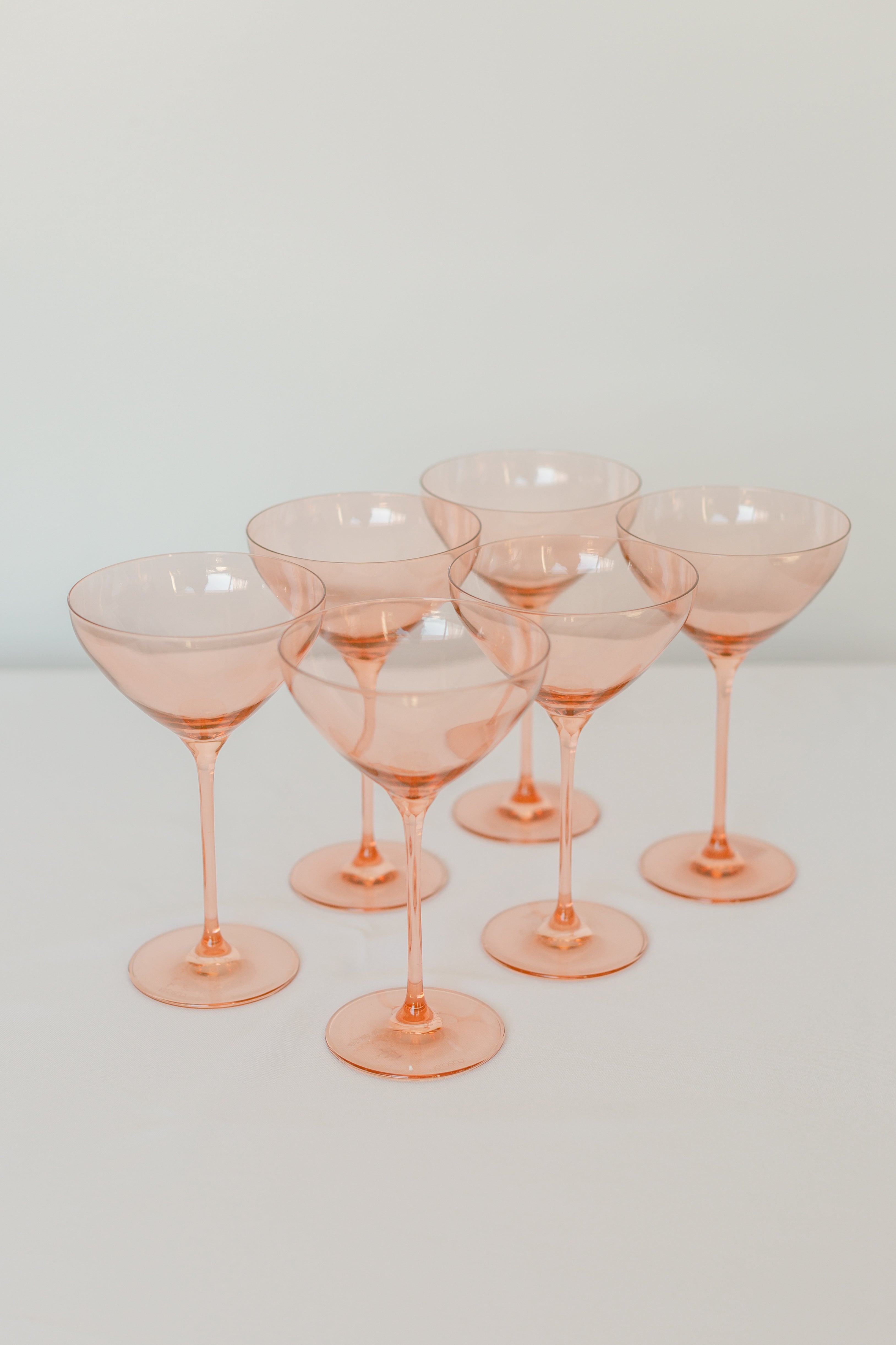 Blush pink & blue on sale square footed cocktail glasses