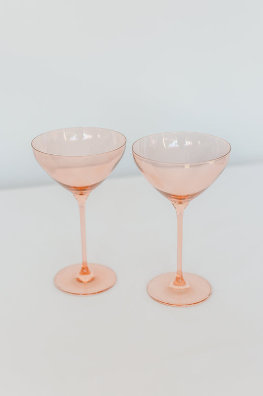 Estelle Colored Martini Glass Set of 2 {Blush Pink} Estelle Colored