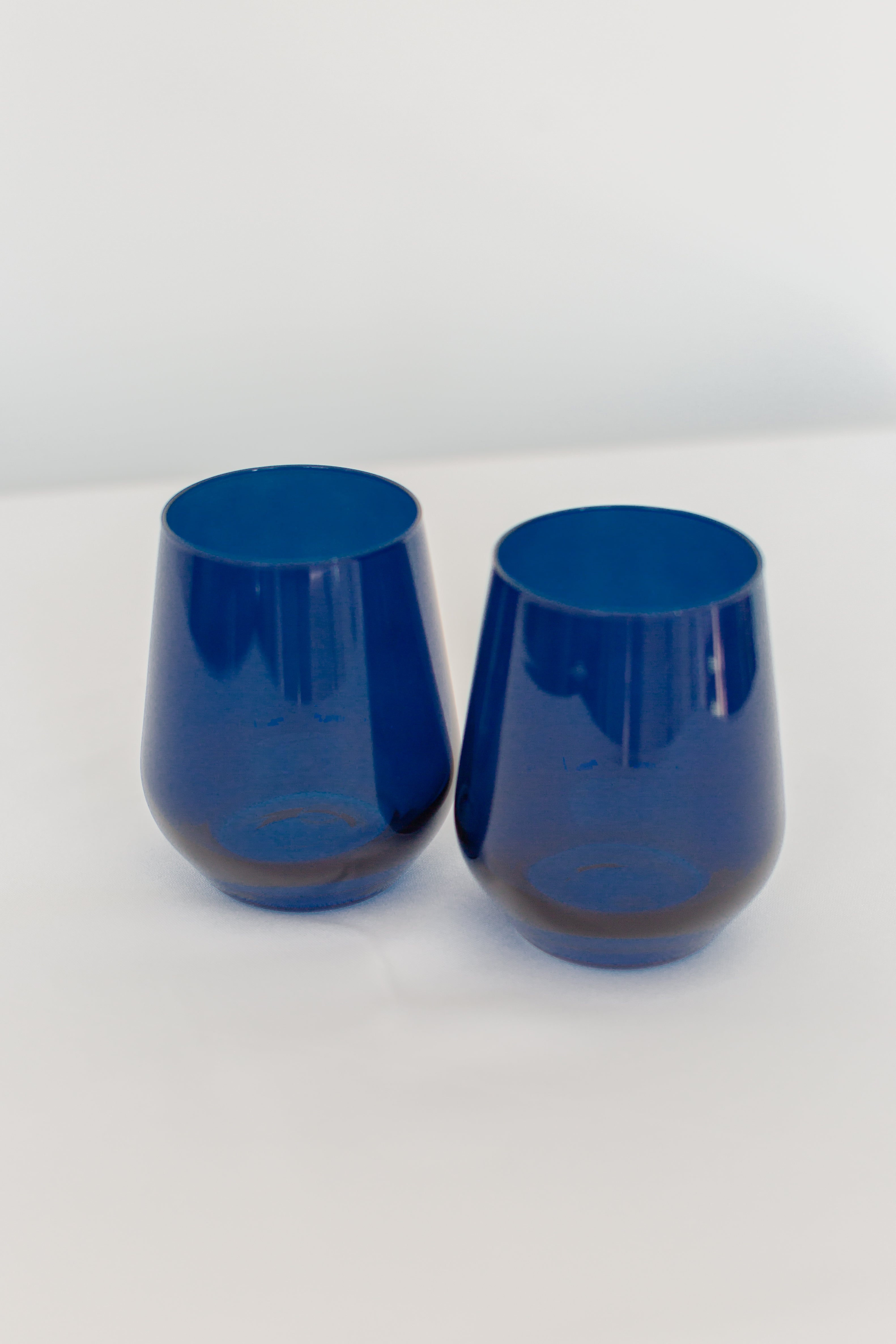 Estelle Colored Wine Stemless Set Of 2 Midnight Blue Estelle   6 24 9 