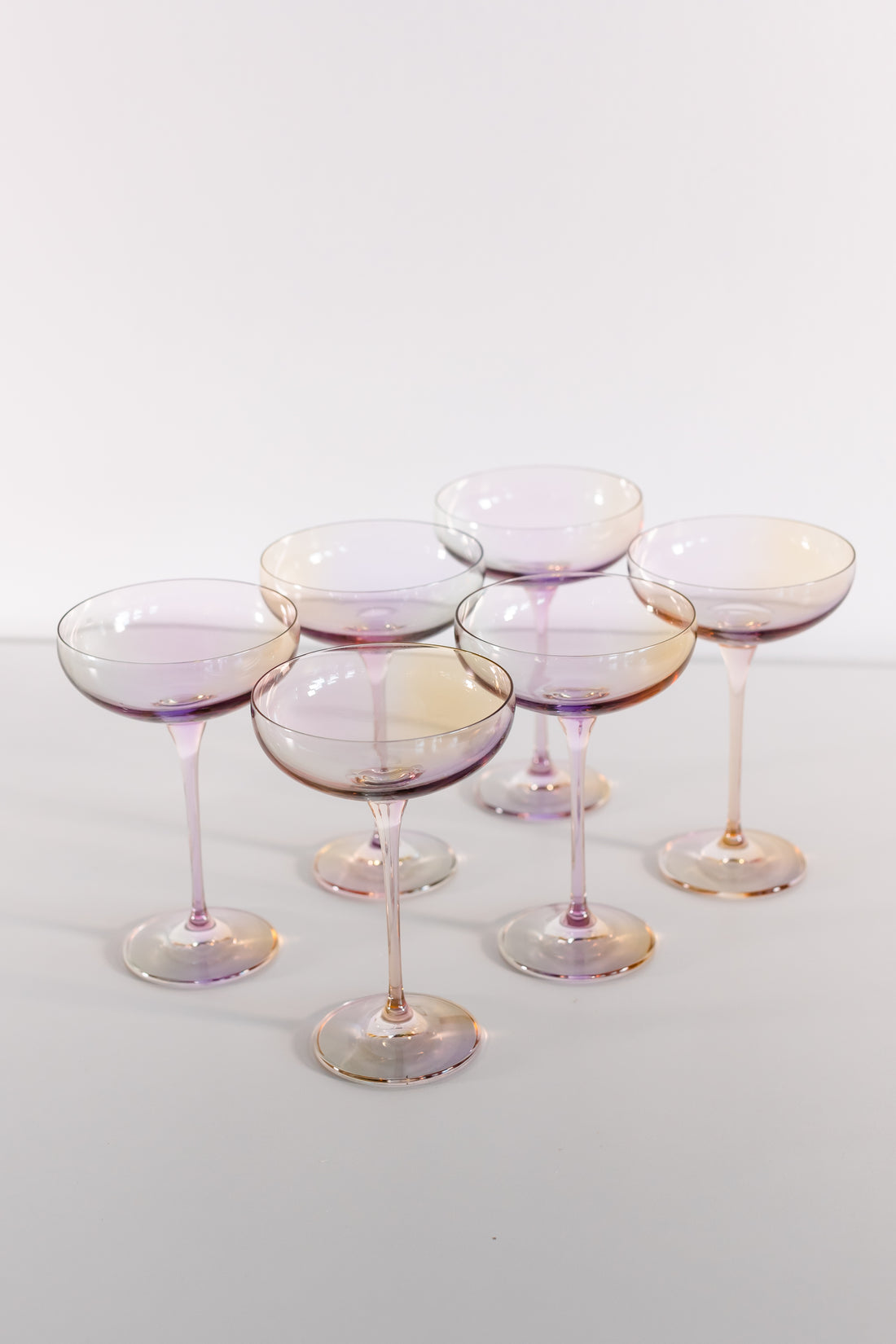 Estelle Colored Champagne Coupe Stemware - Set of 6 {Iridescent}