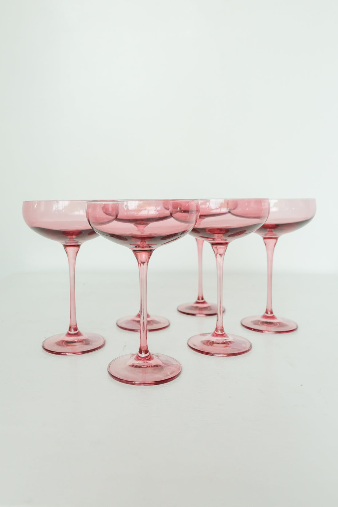 Estelle Colored Champagne Coupe Stemware - Set of 6 {Rose}