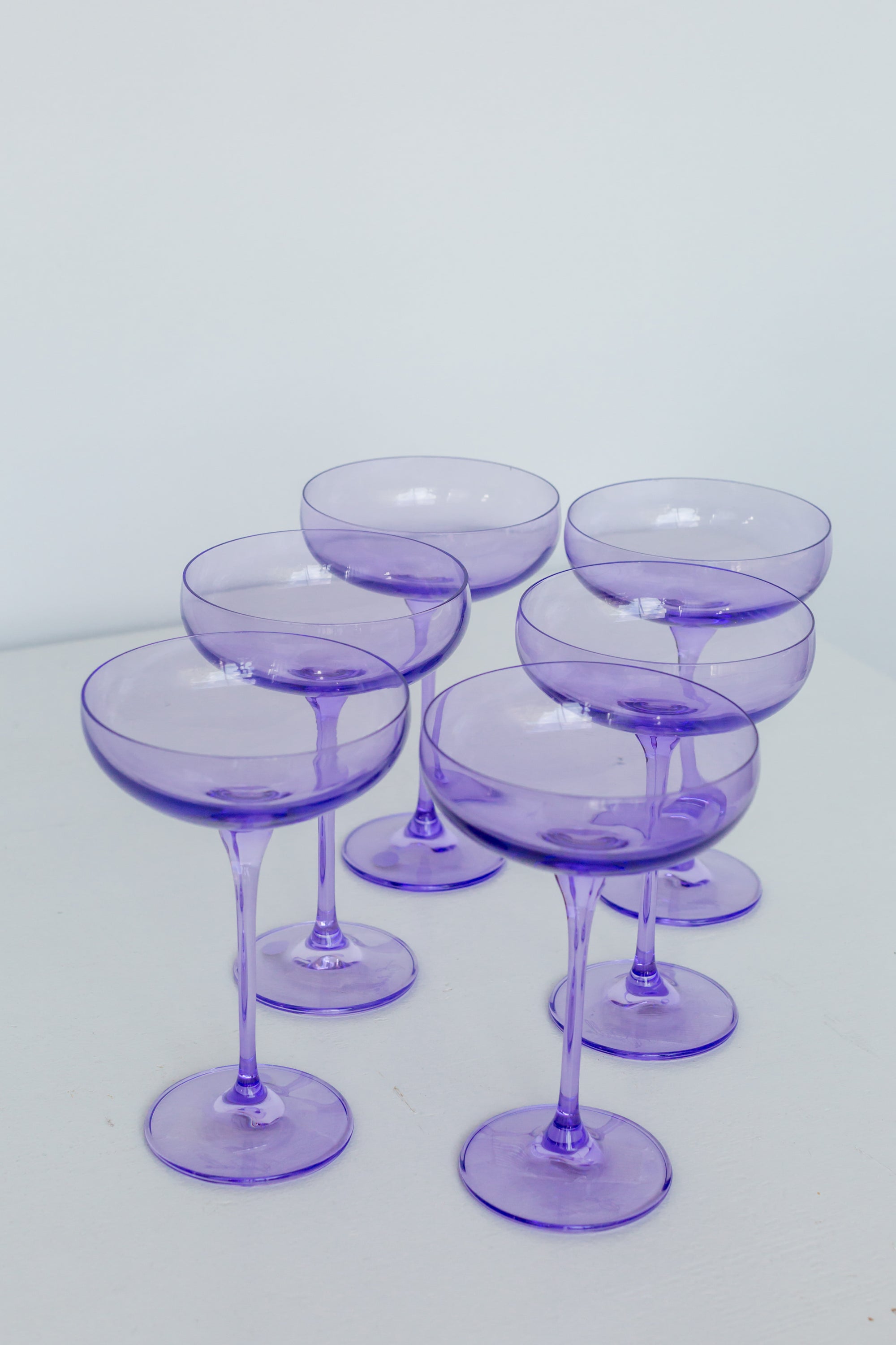Estelle Colored Champagne Coupe Stemware Set of 6 {Lavender