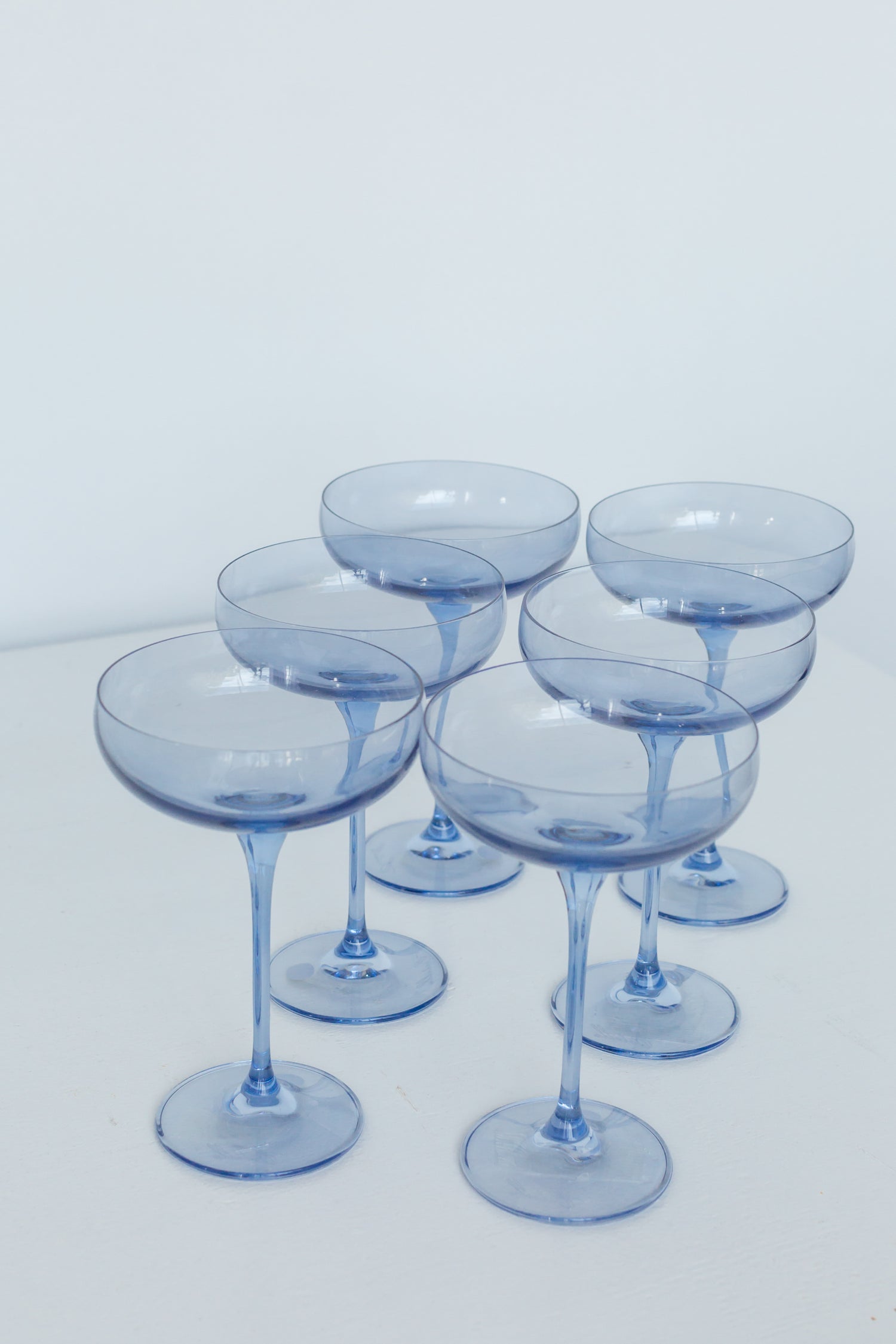 Estelle Colored Champagne Coupe Stemware - Set of 6 {Cobalt Blue}