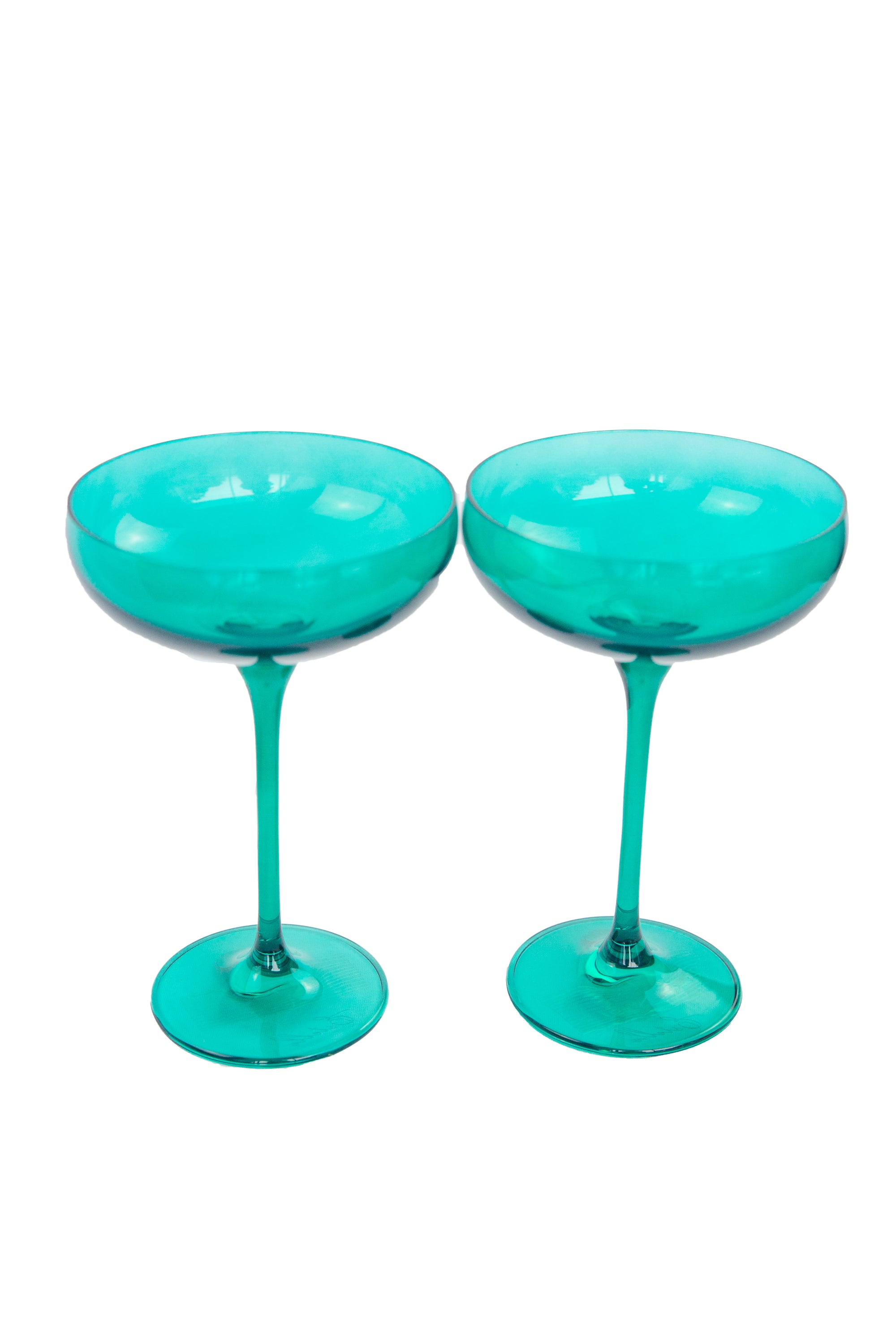 Estelle Colored Champagne Coupe Stemware - Set of 2 {Emerald Green ...