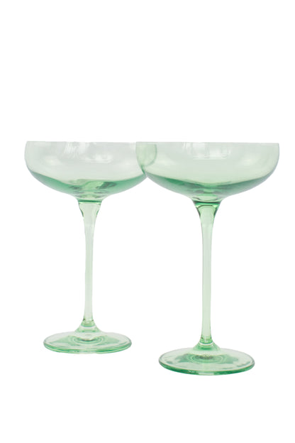 Estelle Colored Champagne Coupe Stemware - Set of 2 {Mint Green}