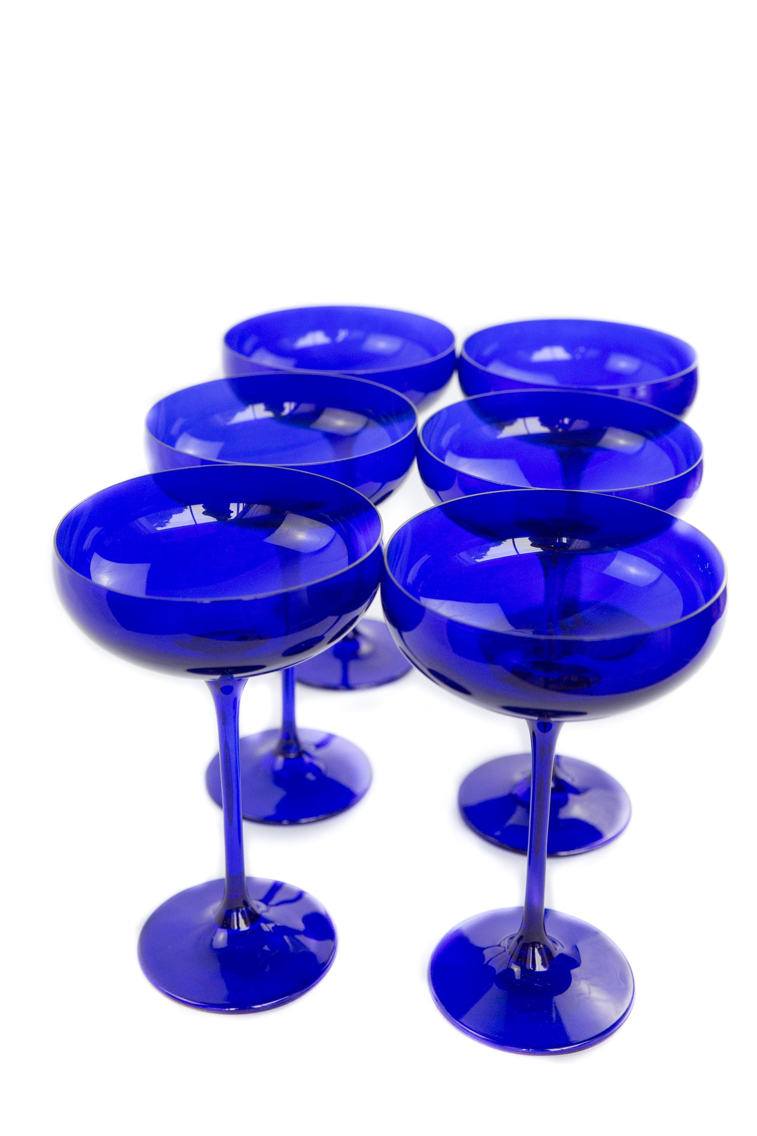 Estelle Colored Champagne Coupe Stemware - Set of 6 {Royal Blue}