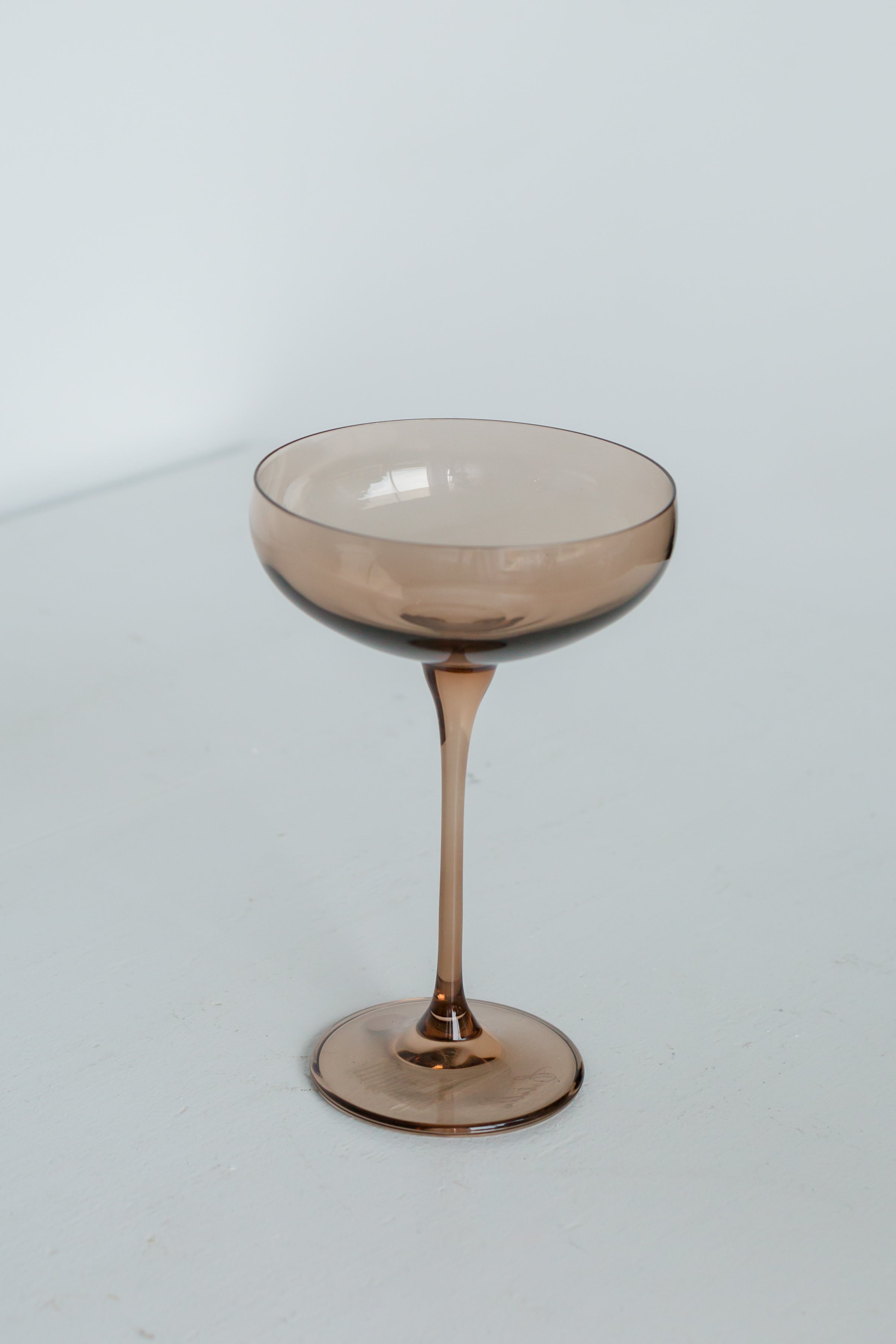 Estelle Colored Champagne Coupe Stemware - Set of 2 {Amber Smoke}
