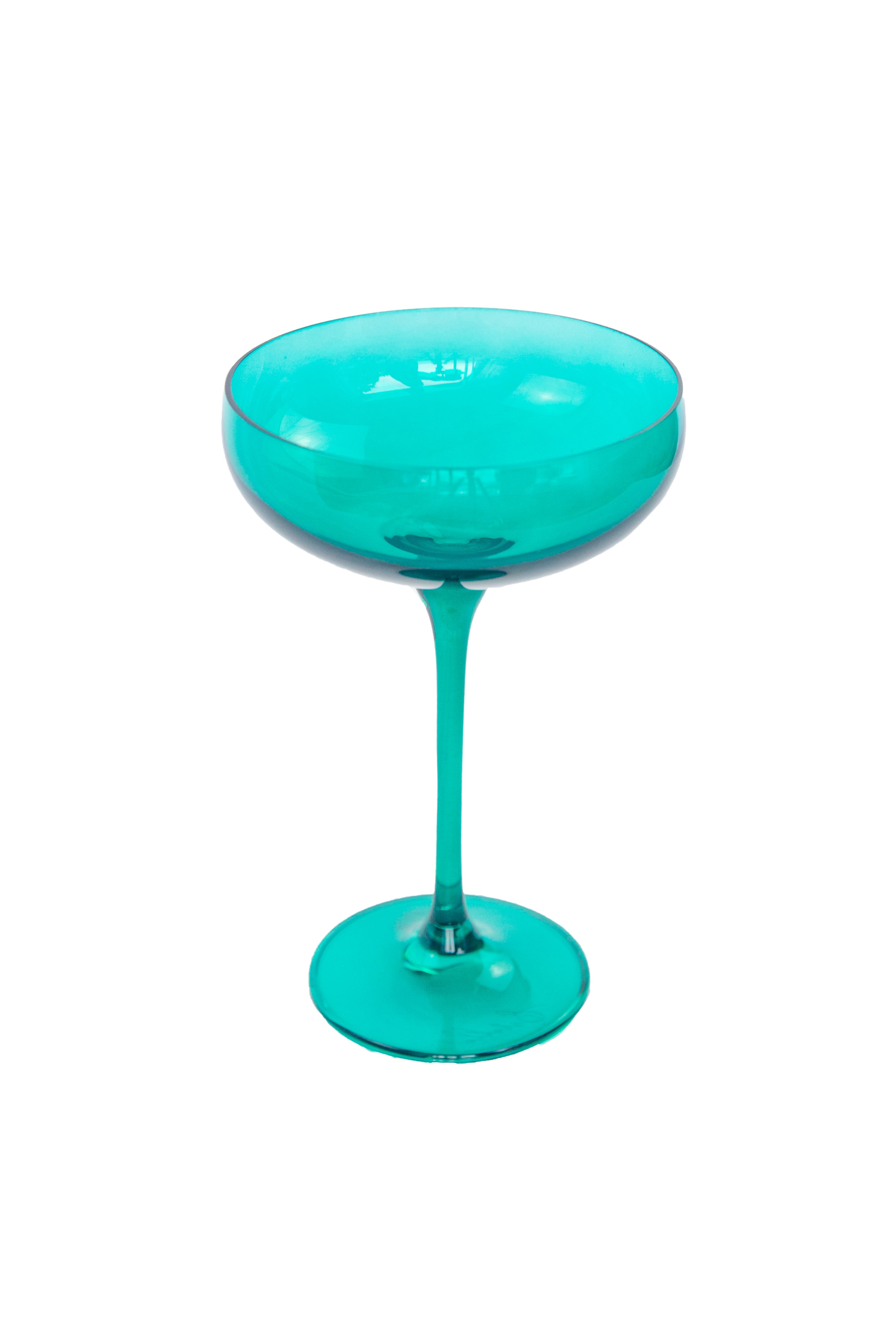 Estelle Colored Champagne Coupe Stemware - Set of 2 {Emerald Green}