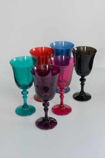 Estelle Colored Regal Goblet - Set of 6 {Jewel Toned Mixed Set}