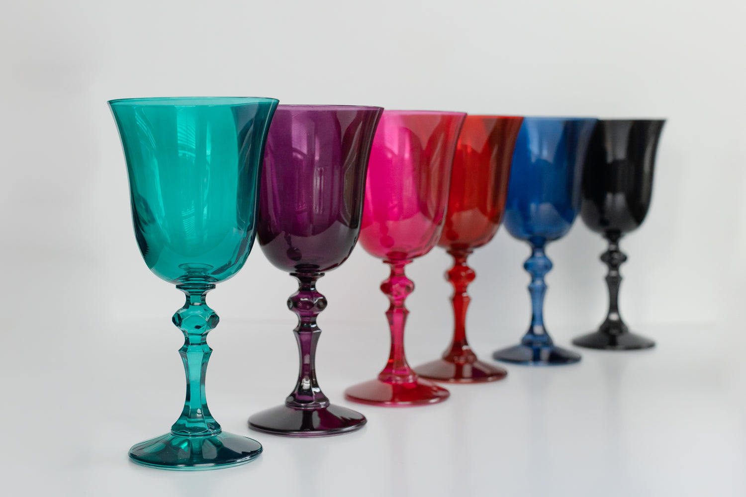 Estelle Colored Regal Goblet - Set of 6 {Jewel Toned Mixed Set}
