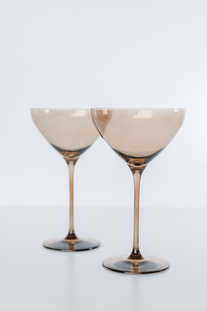 Estelle Colored Martini Glass - Set of 2 {Amber Smoke}