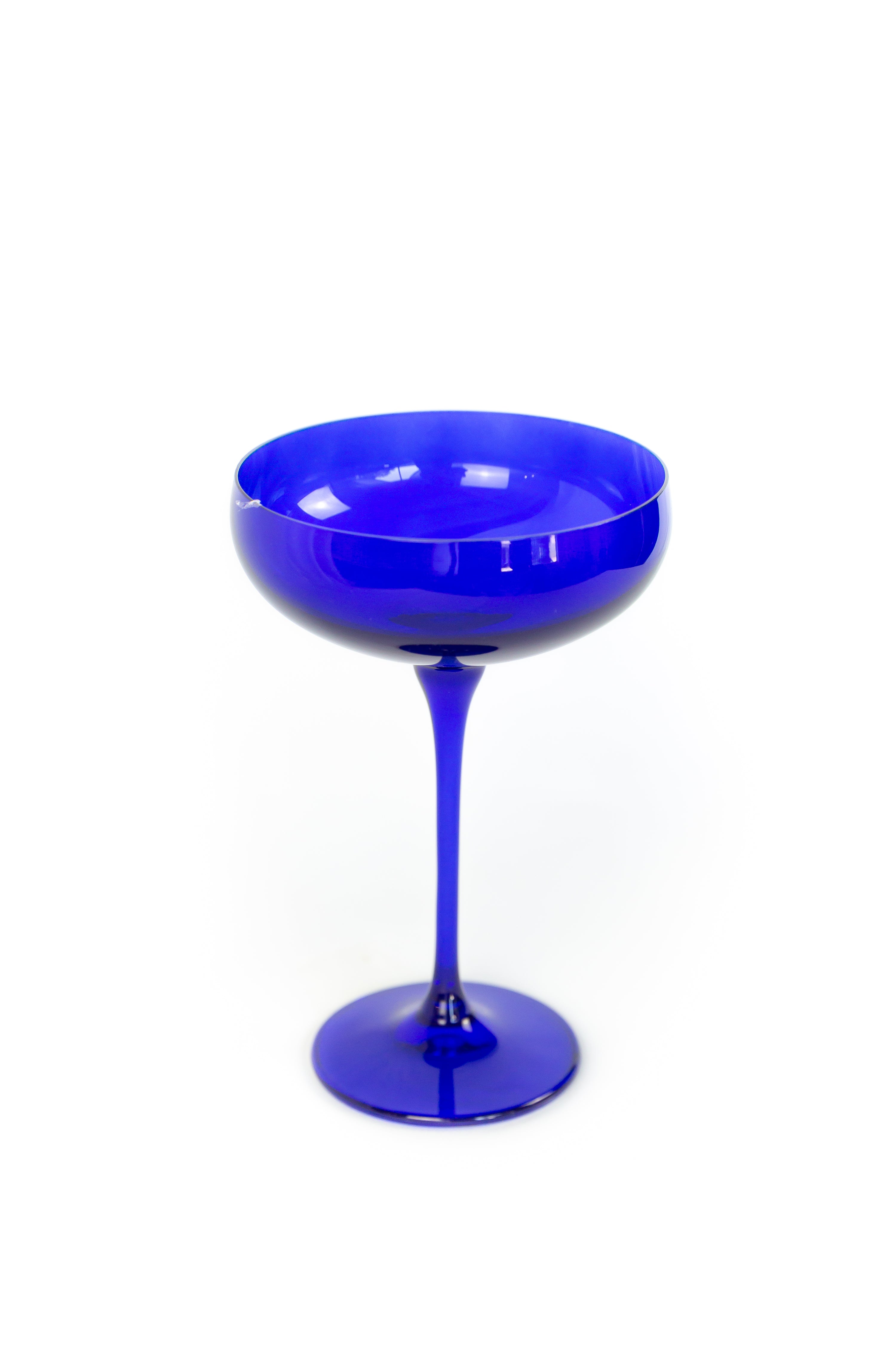 Estelle Colored Champagne Coupe Stemware Set of 6 {Royal Blue