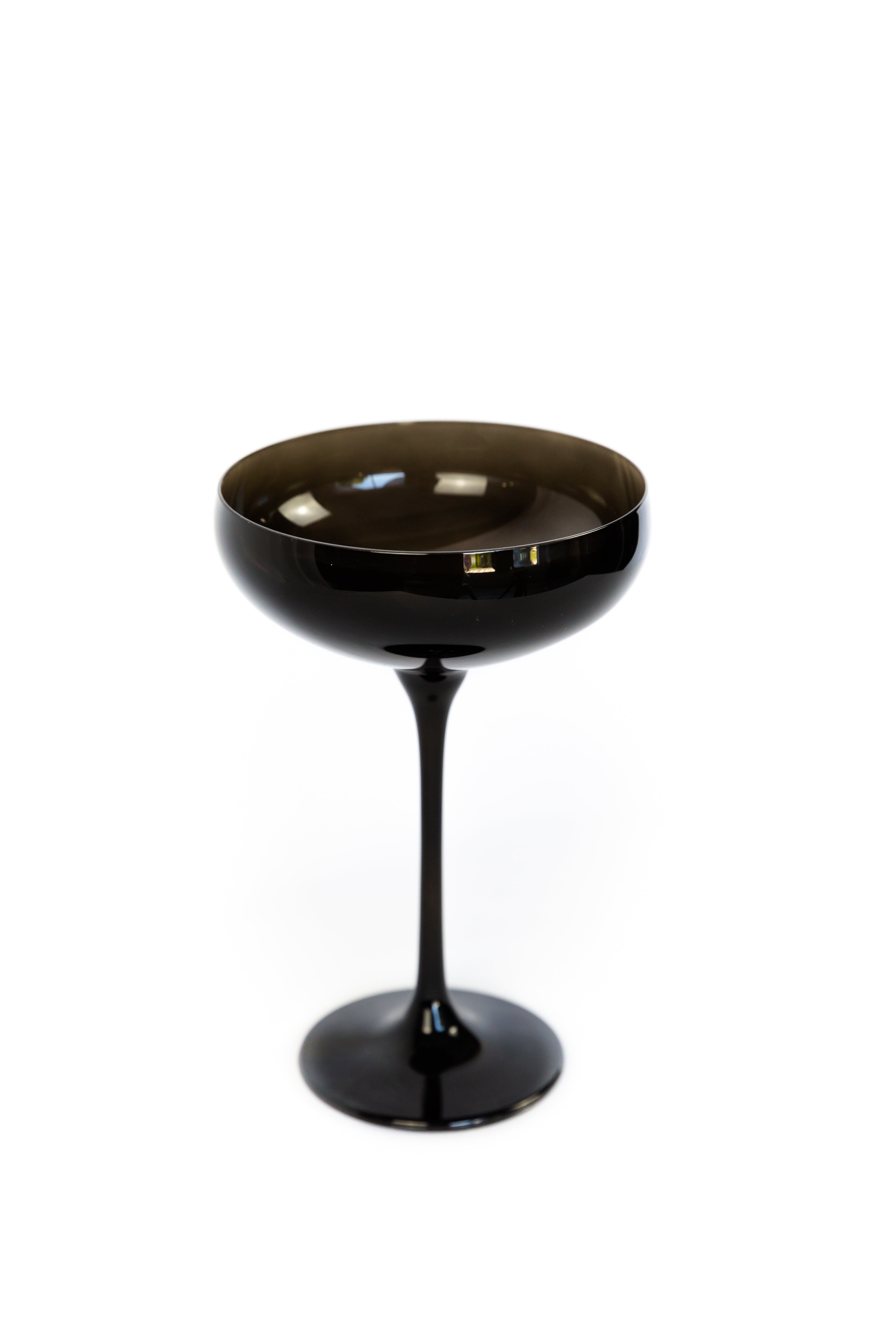 Estelle Colored Champagne Coupe Stemware - Set of 2 {Black Onyx}