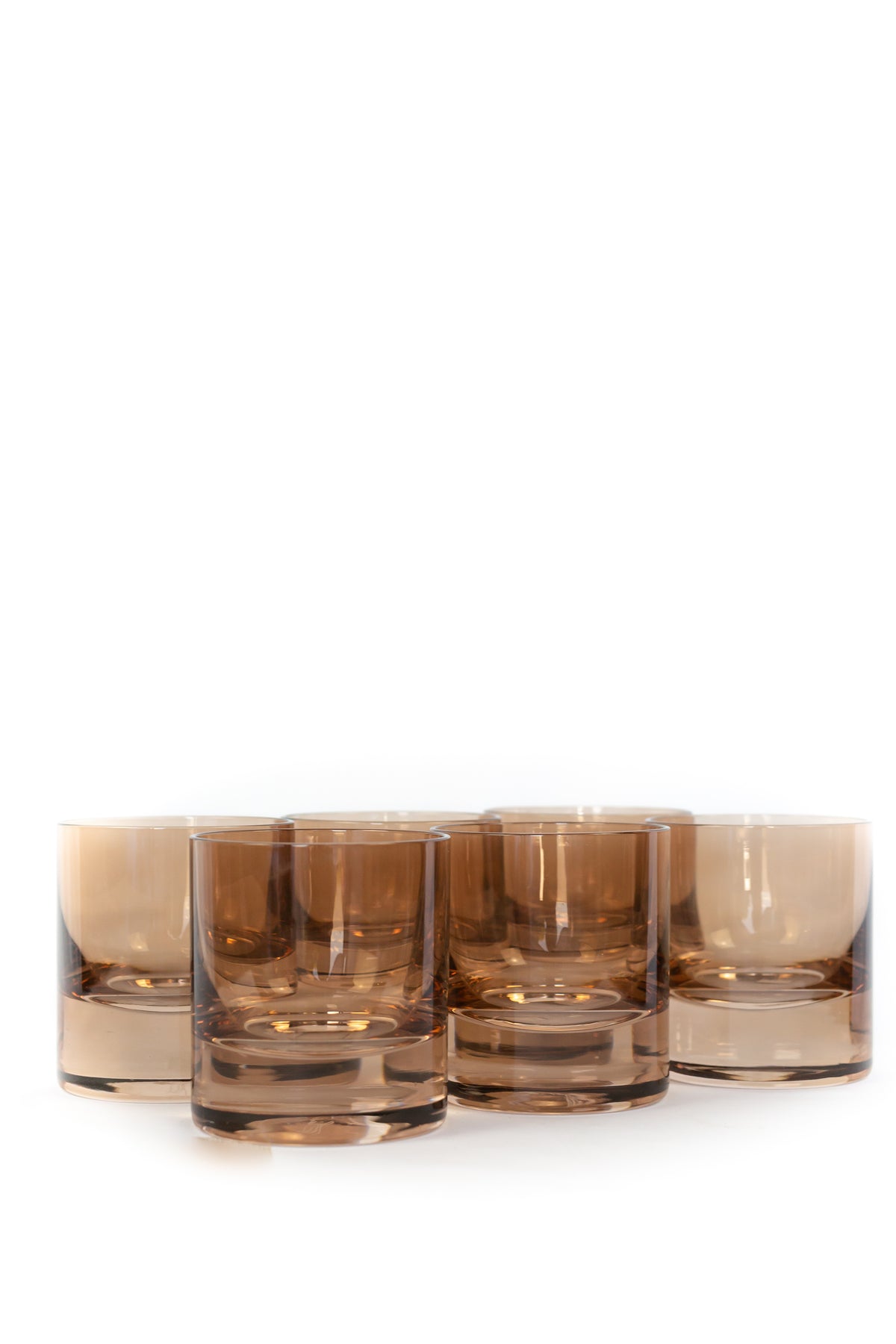 Estelle Colored Rocks Glass - Set of 6 {Mocha Mousse (Our Amber Smoke ...