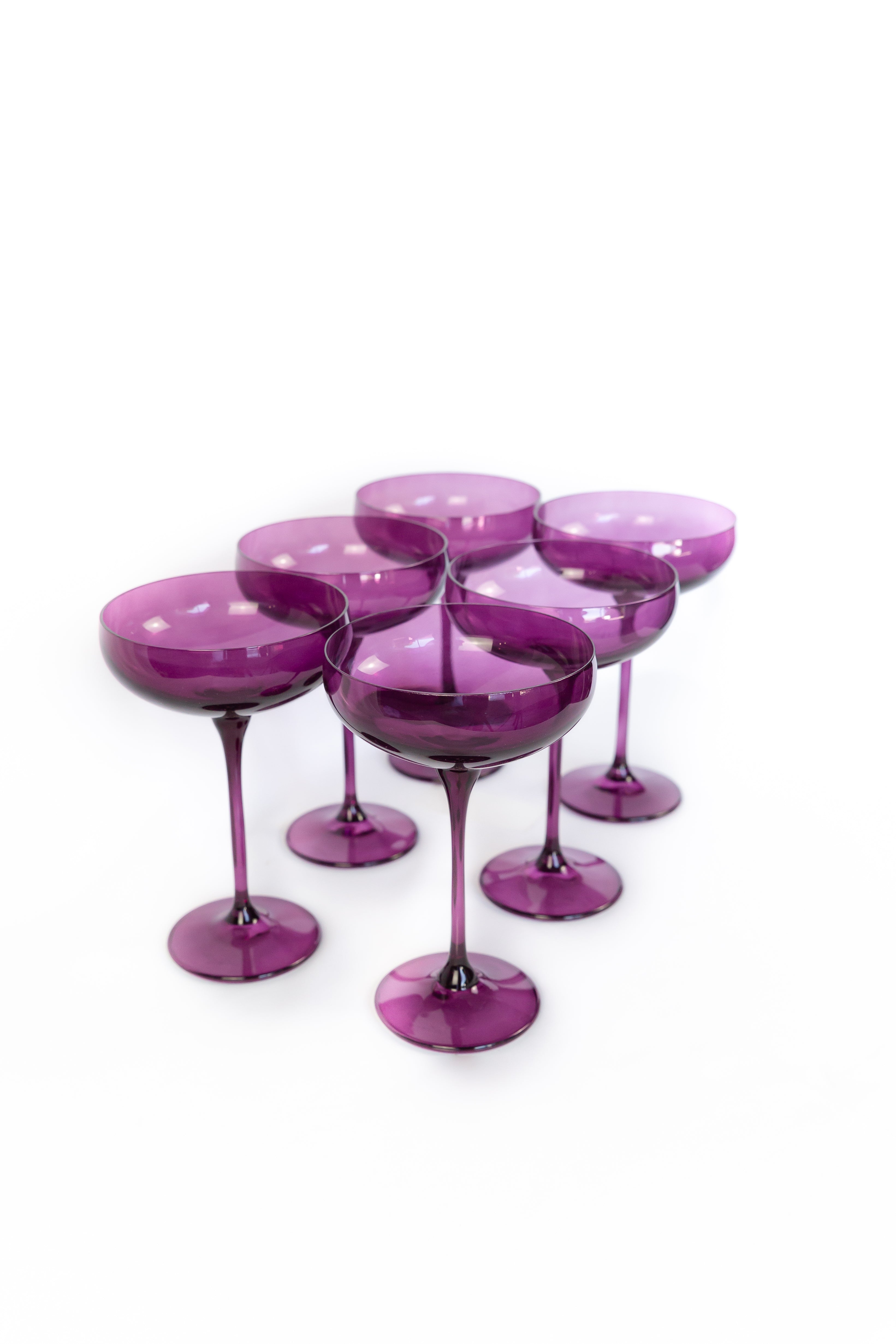 Estelle Colored Champagne Coupe Stemware - Set of 6 {Amethyst}