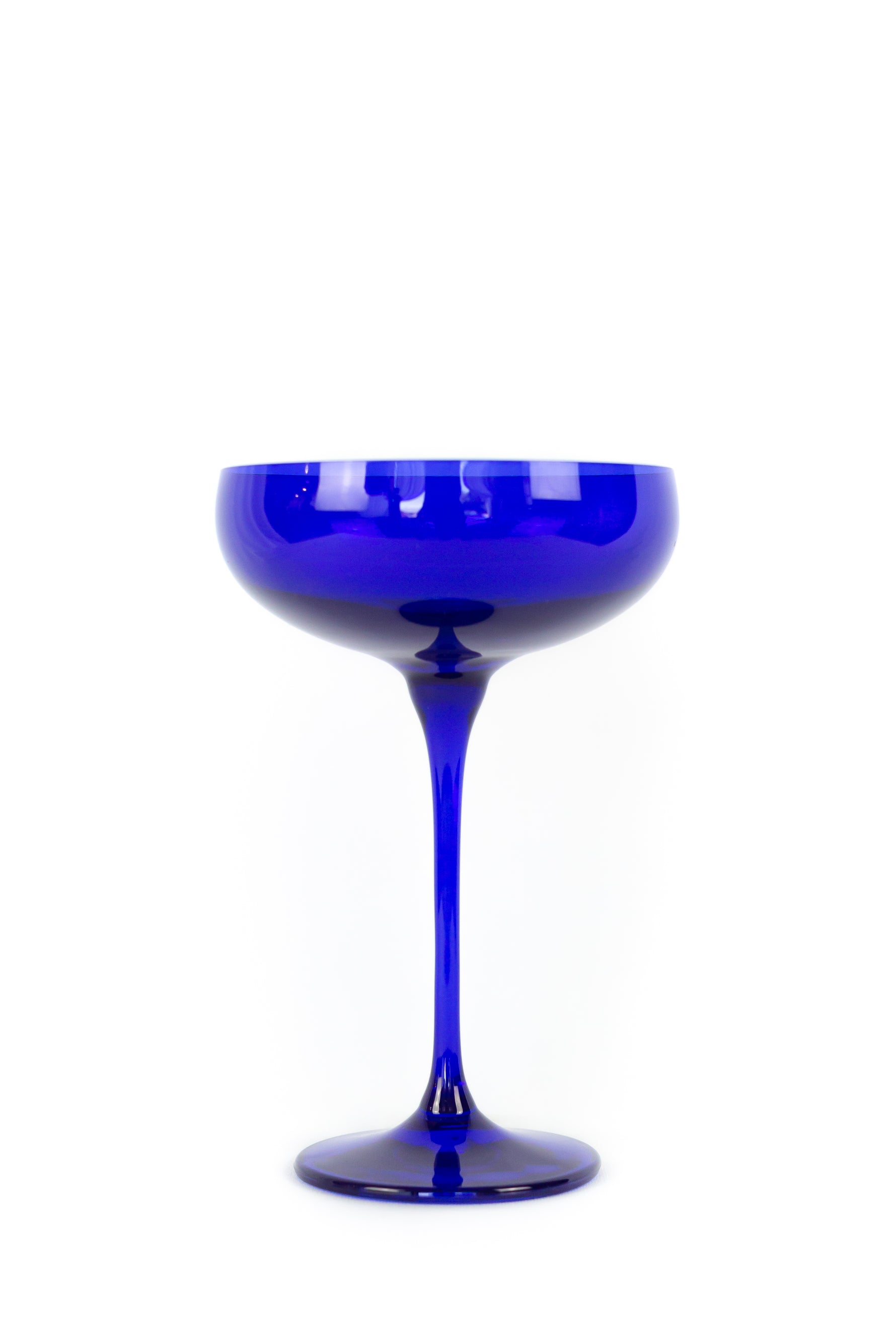 Estelle Colored Champagne Coupe Stemware Set of 6 {Royal Blue