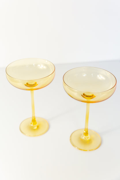 Estelle Colored Champagne Coupe Stemware - Set of 2 {Yellow}