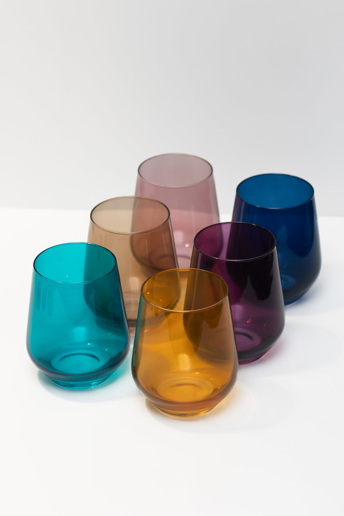 Estelle Colored Wine Stemless - Set of 6 {Fall Mixed Set}