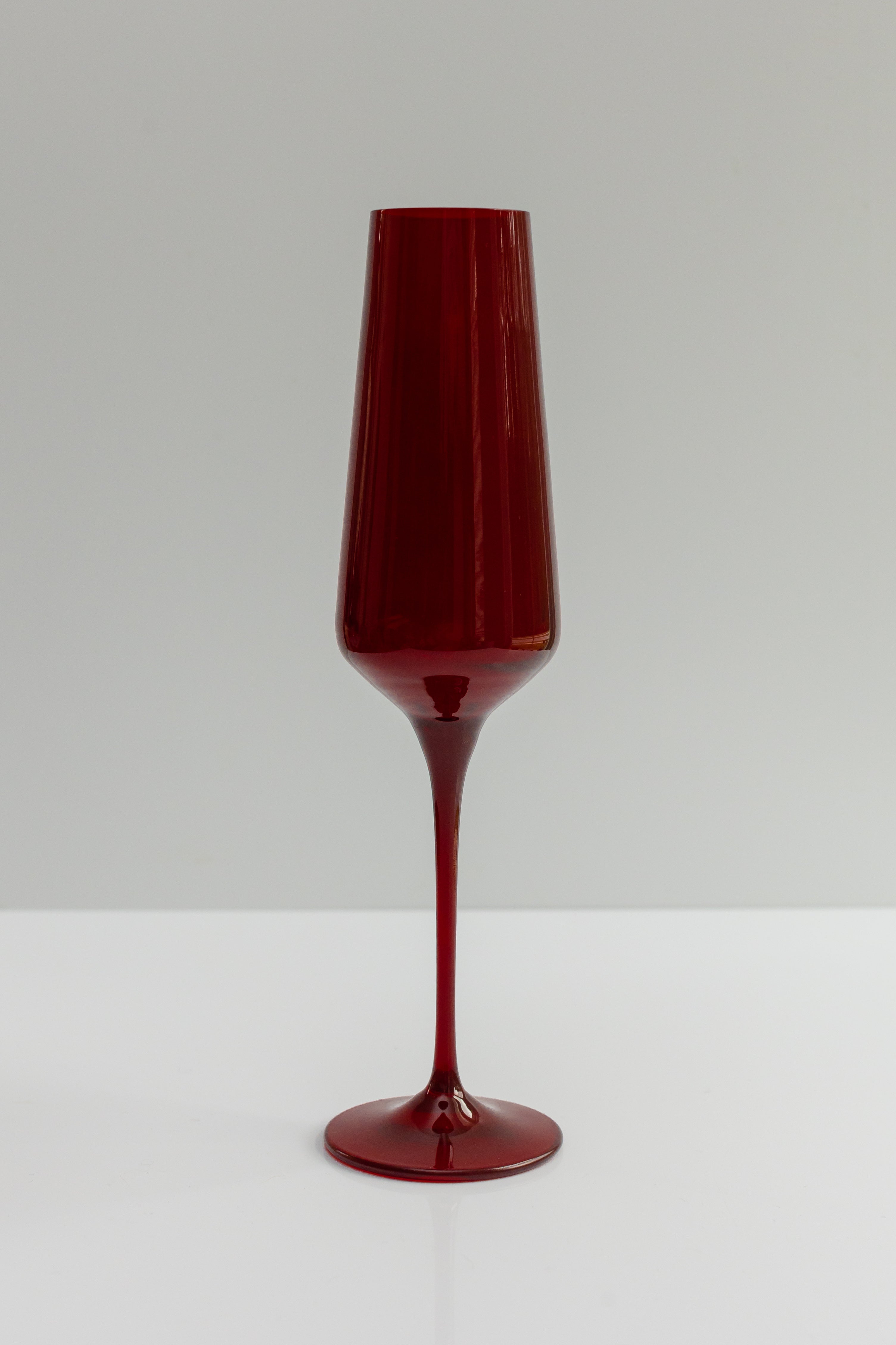 Estelle Colored Champagne Flute - Set of 6 {Red}