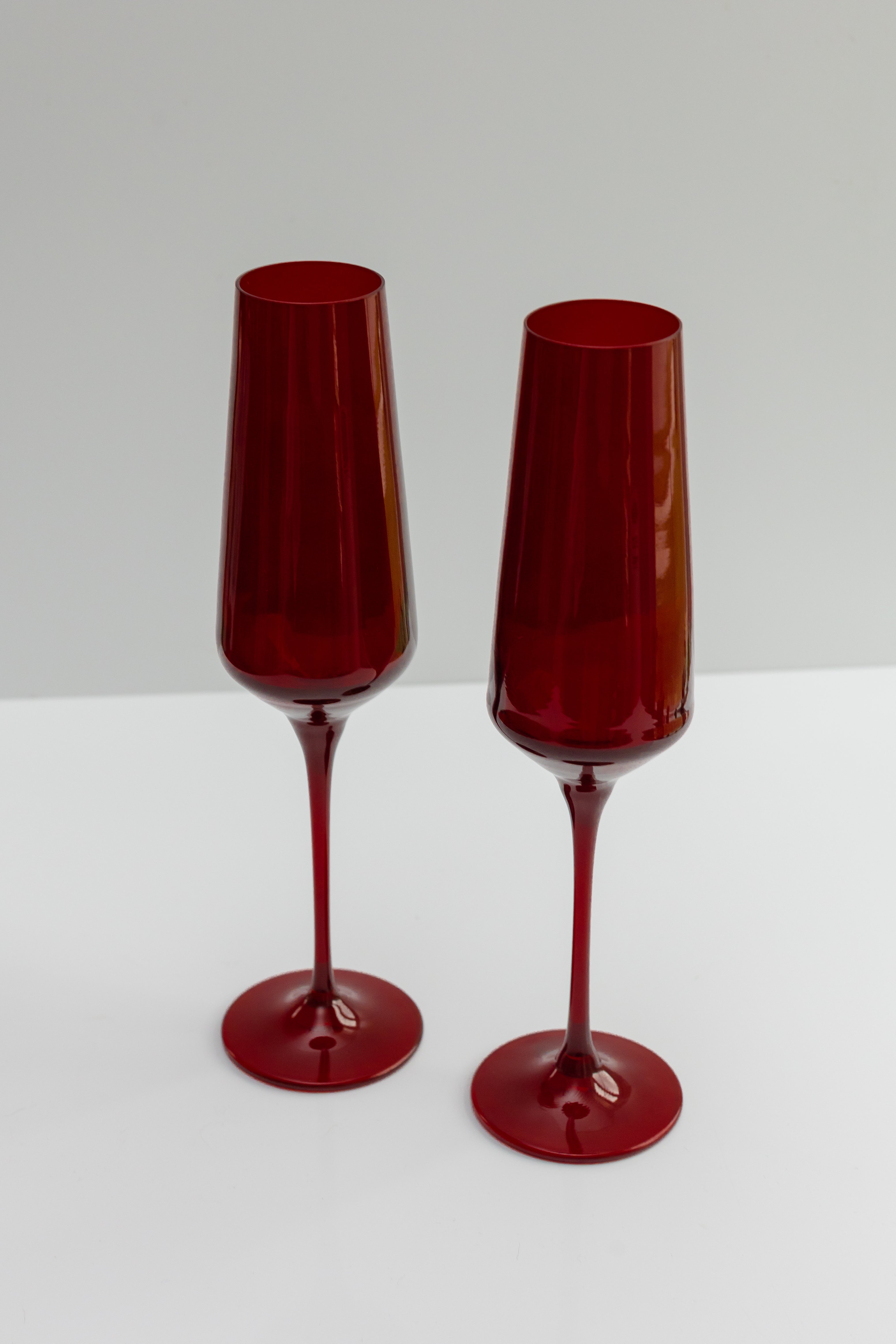 Estelle Colored Champagne Flute - Set of 2 {Red}