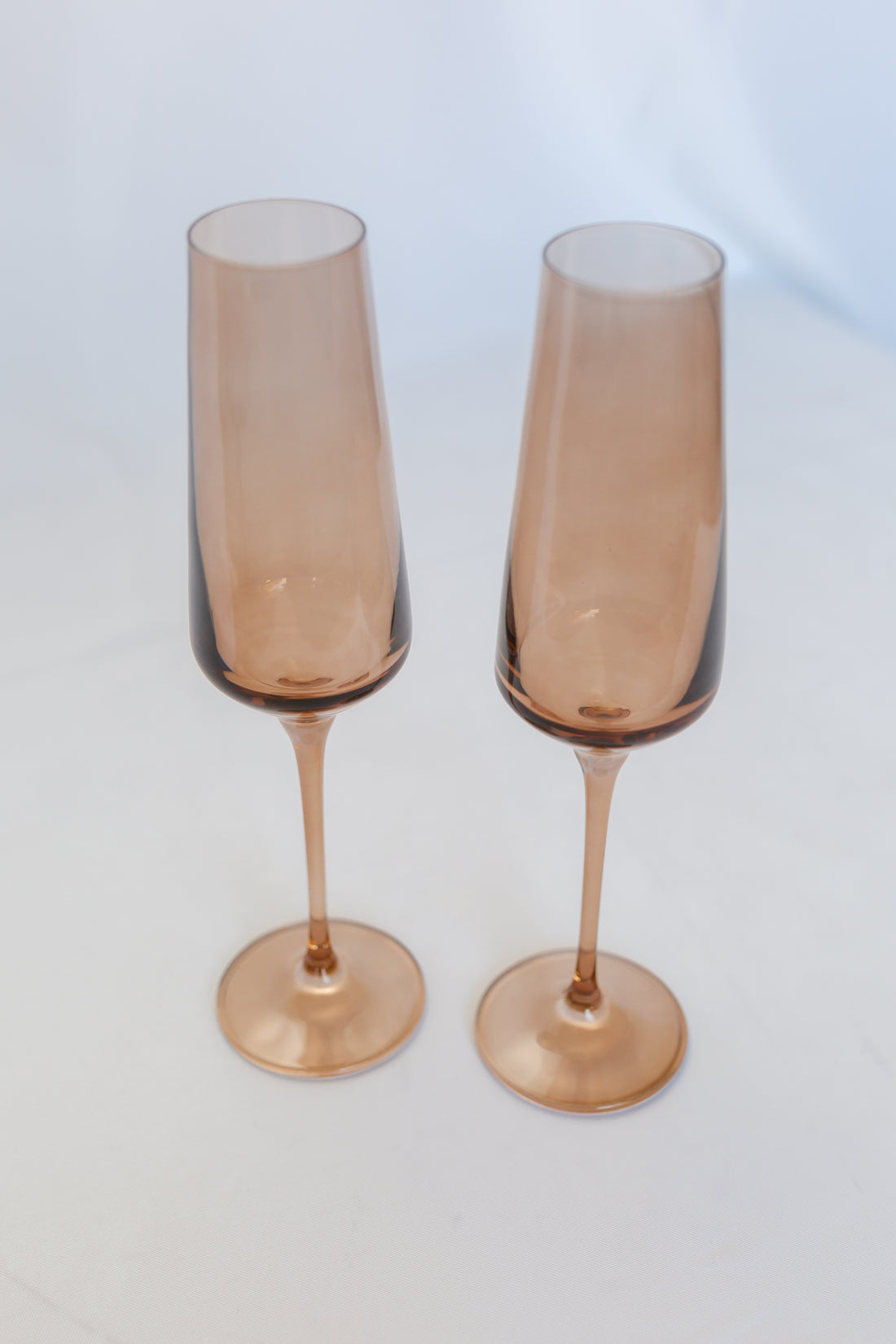 Estelle Colored Champagne Flute - Set of 2 {Amber Smoke}