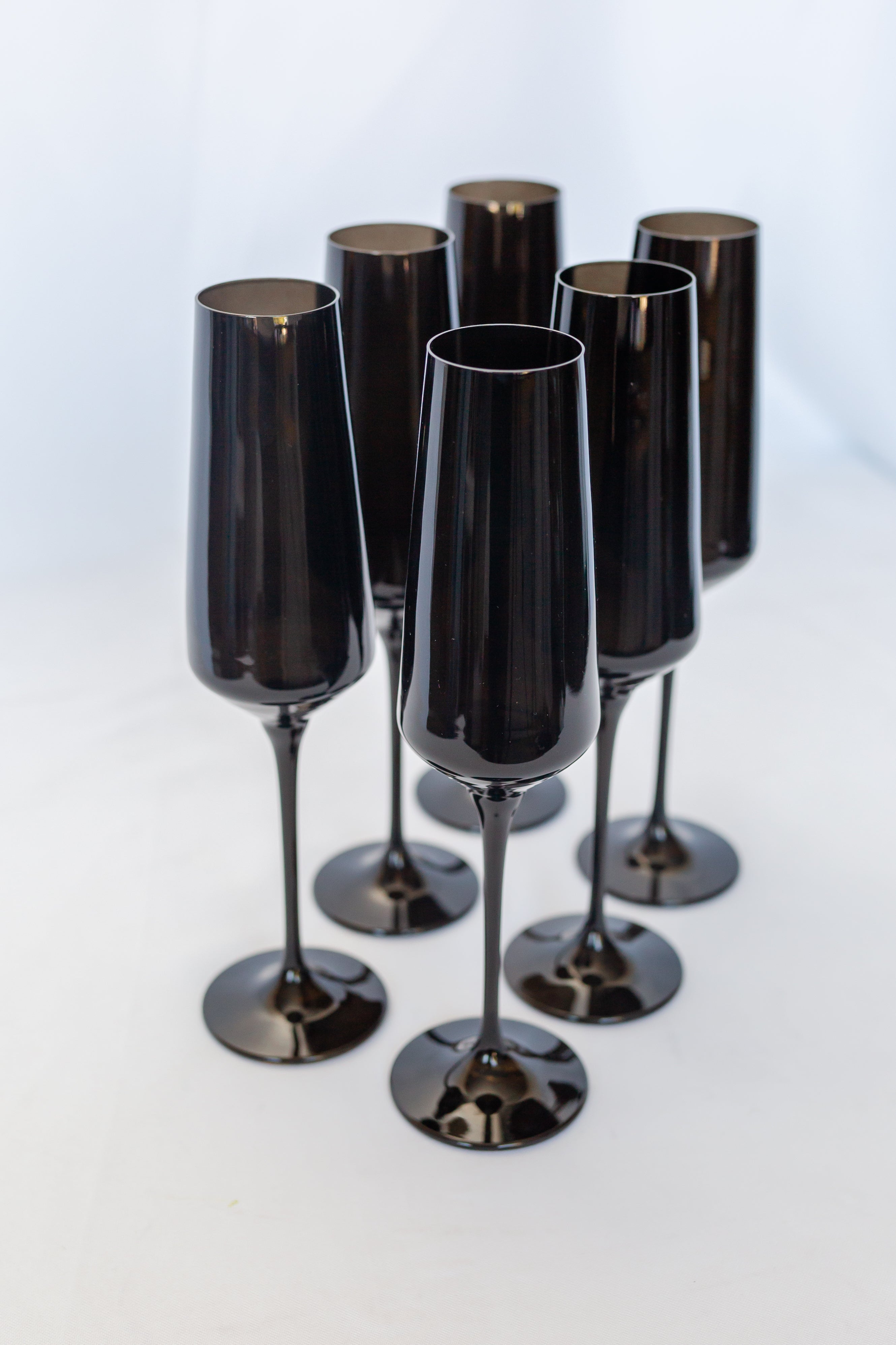 Black glass outlet champagne flutes