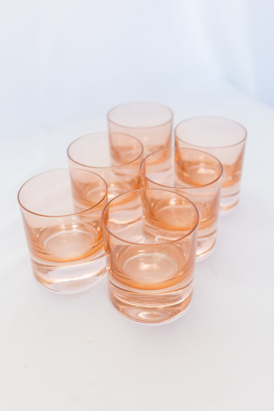 Estelle Colored Rocks Glass - Set of 6 {Blush Pink}