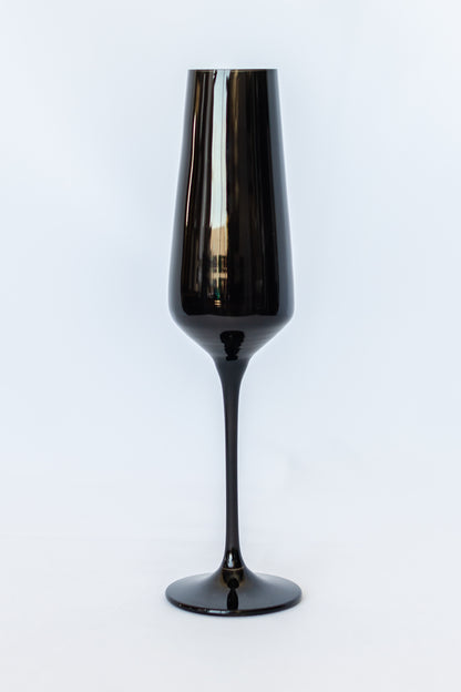 Estelle Colored Champagne Flute - Set of 6 {Black}