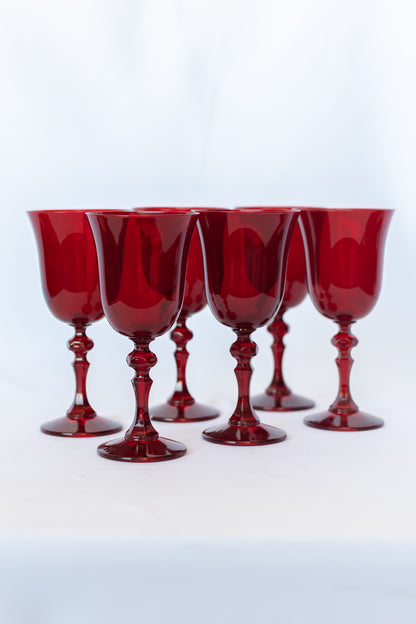 Estelle Colored Regal Goblet - Set of 6 {Red}