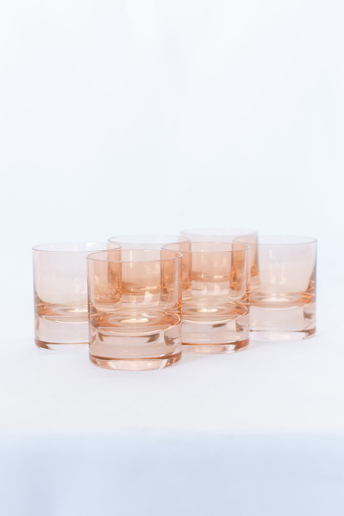 Estelle Colored Rocks Glass - Set of 6 {Blush Pink}