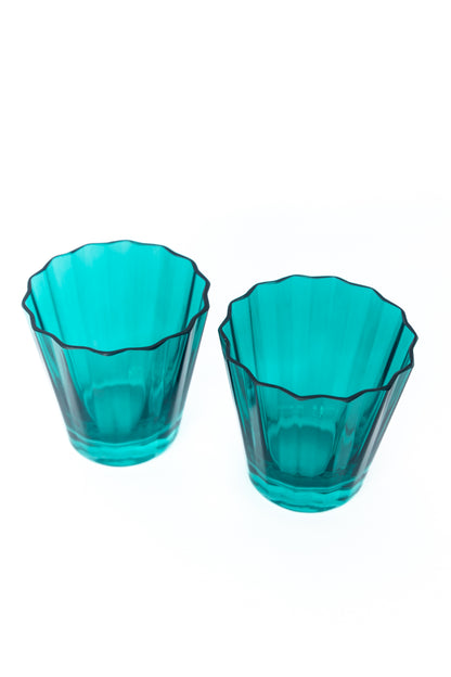 Estelle Colored Sunday Low Balls - Set of 2 {Emerald Green}