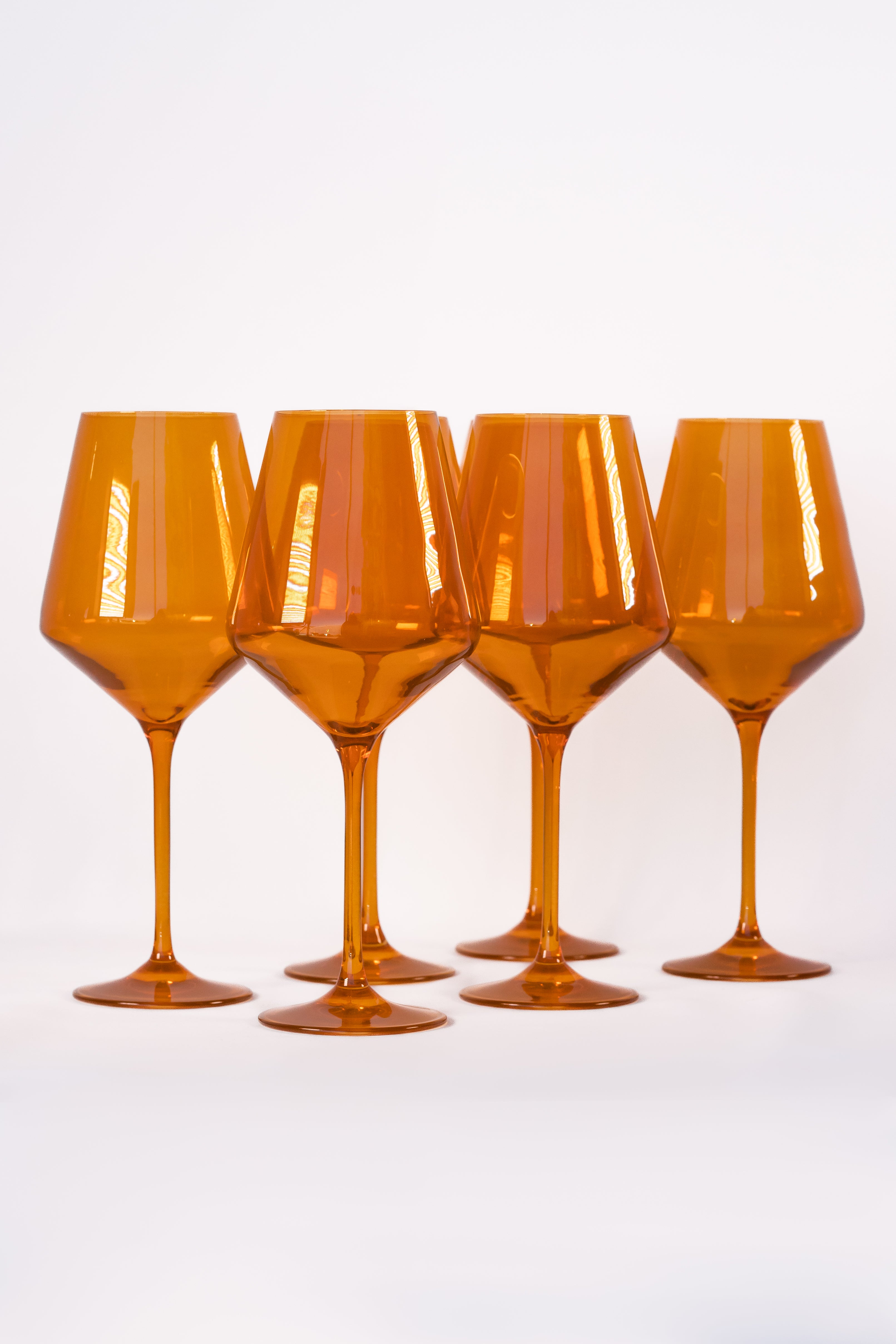 Estelle Colored Wine Stemmed Glasses - Set of 6 {Butterscotch}