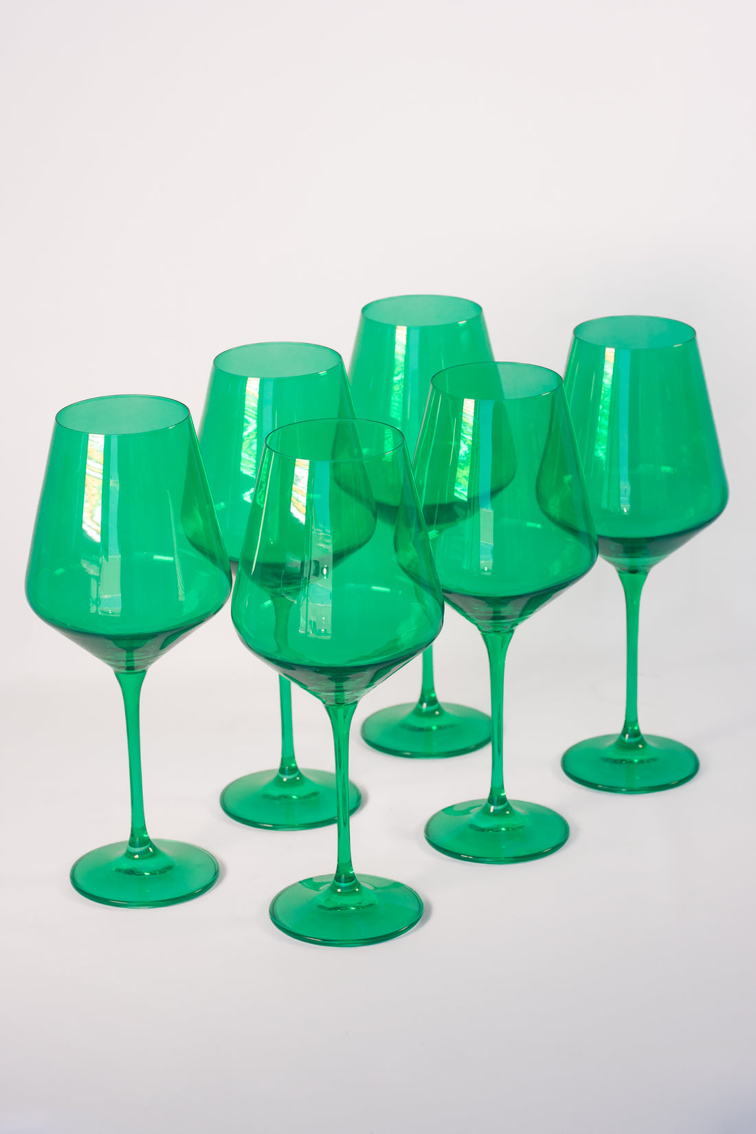 Estelle Colored Wine Stemware - Set of 6 {Kelly Green}