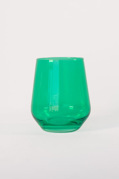 Estelle Colored Wine Stemless - Set of 6 {Kelly Green}