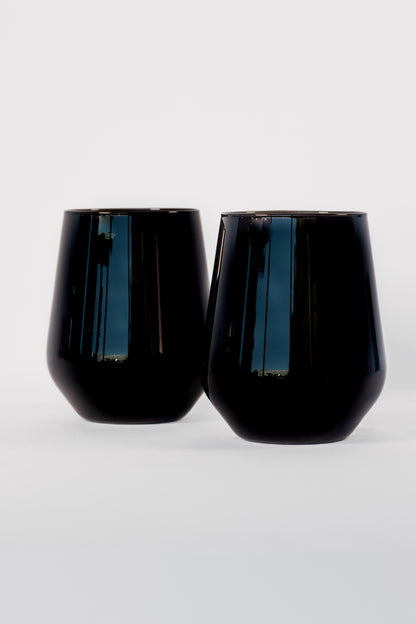 Estelle Colored Wine Stemless - Set of 2 {Black}