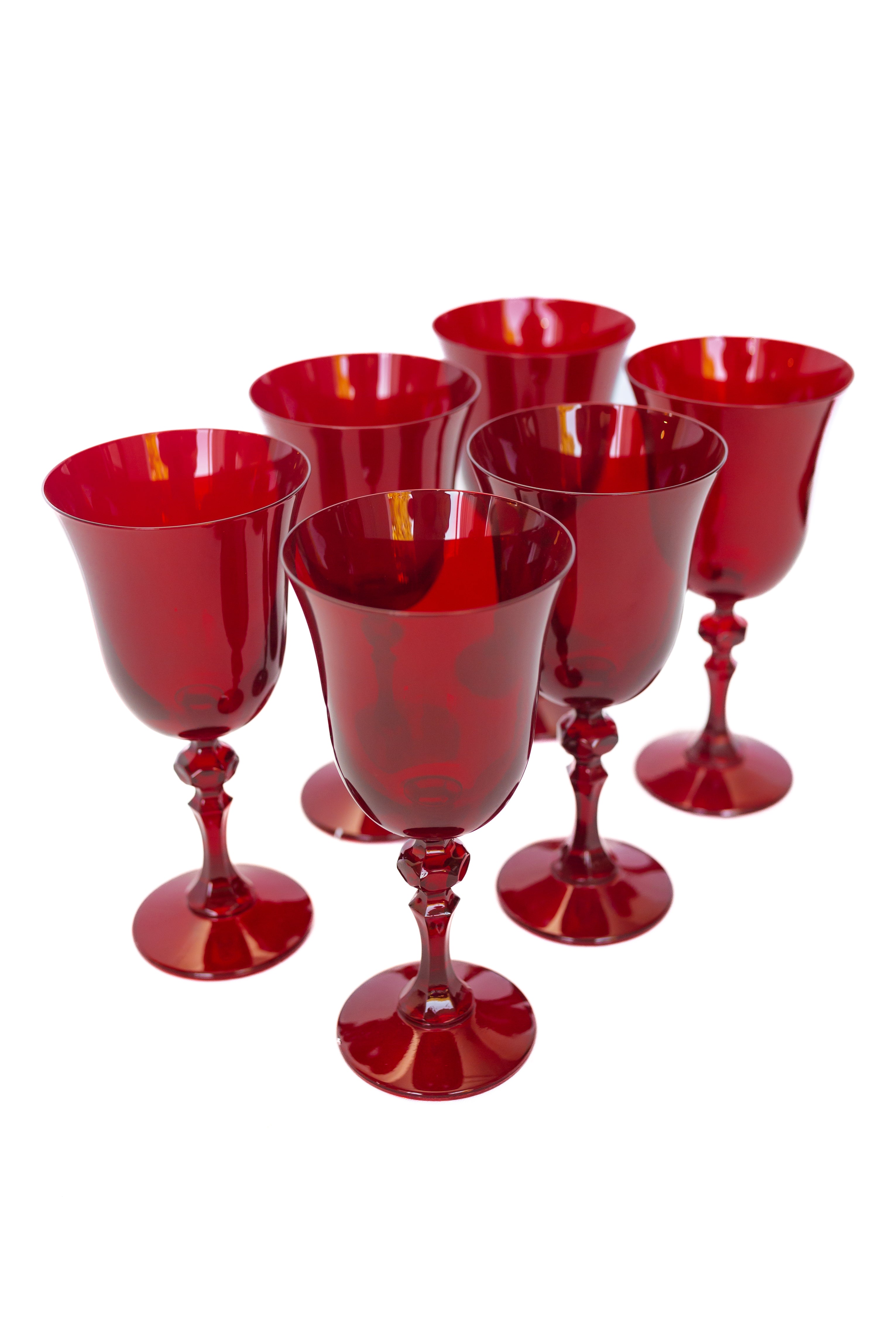 Estelle Colored Regal Goblet - Set of 6 {Red}