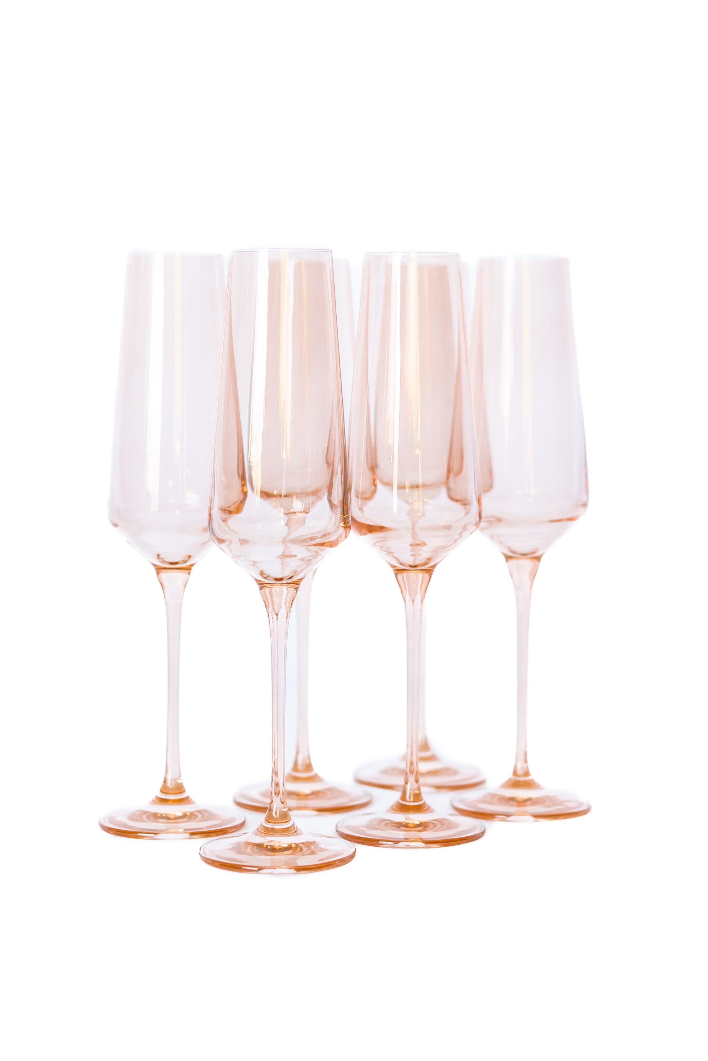 Pink glass hot sale champagne flutes